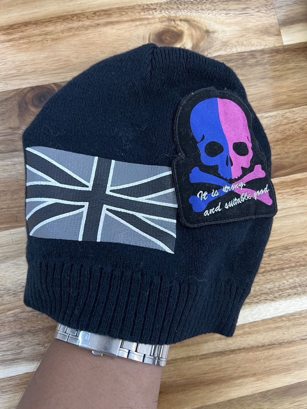 Vintage - Skull Patchwork Cap Beanie Hats - 4