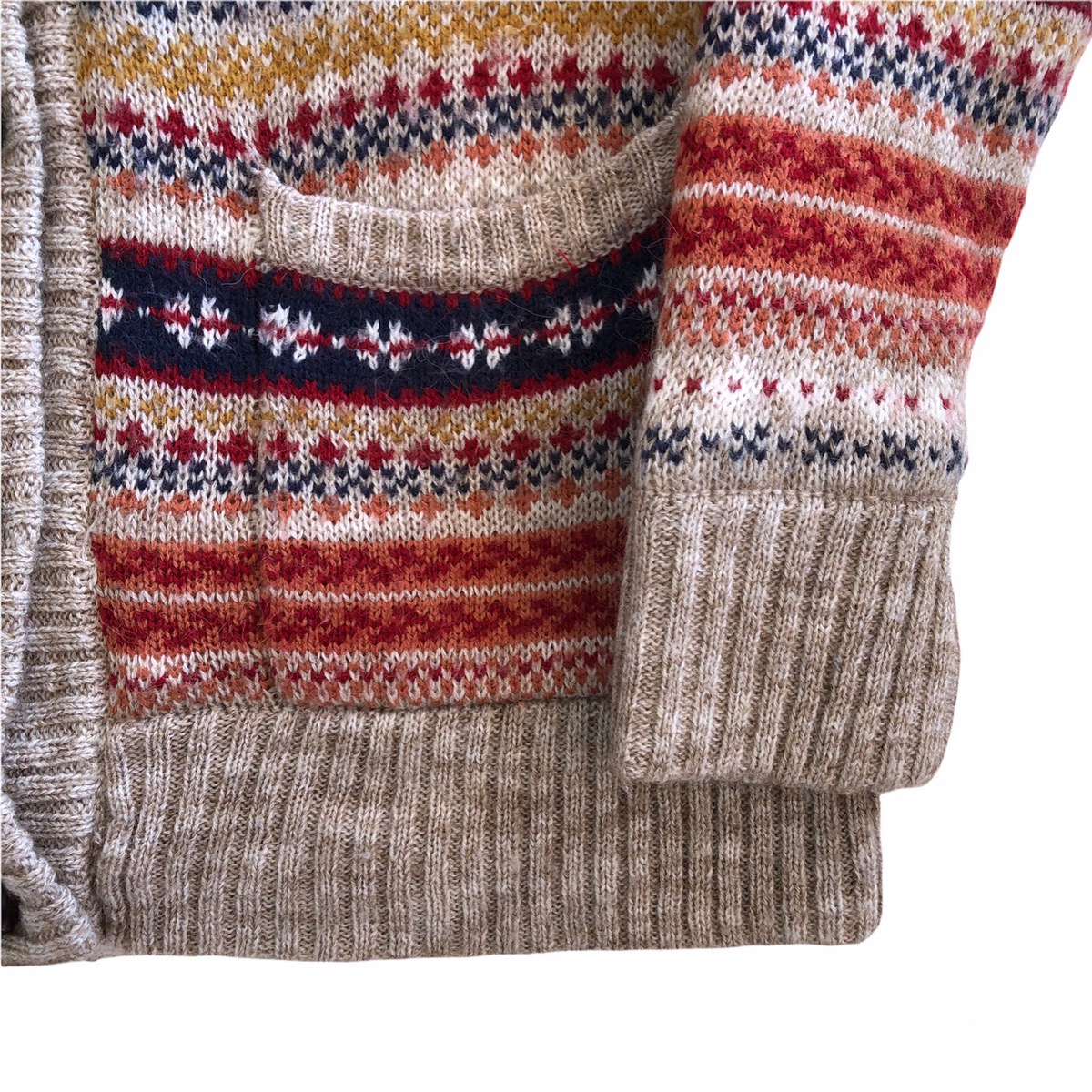 Japanese Brand - Cardigan Hoodie Navajo Knit Fleece Lining - 10
