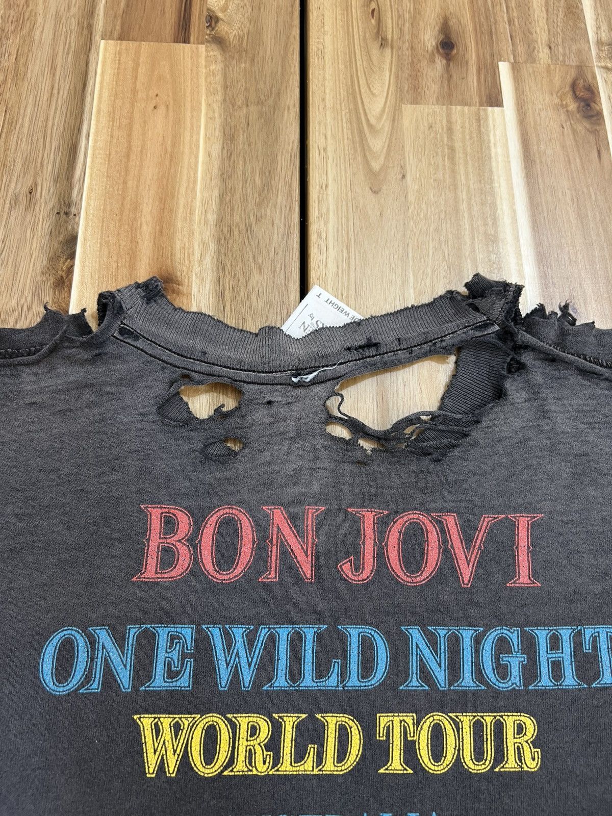 Vintage Bon Jovi Destroyed Trashed Shirts Tee - 9