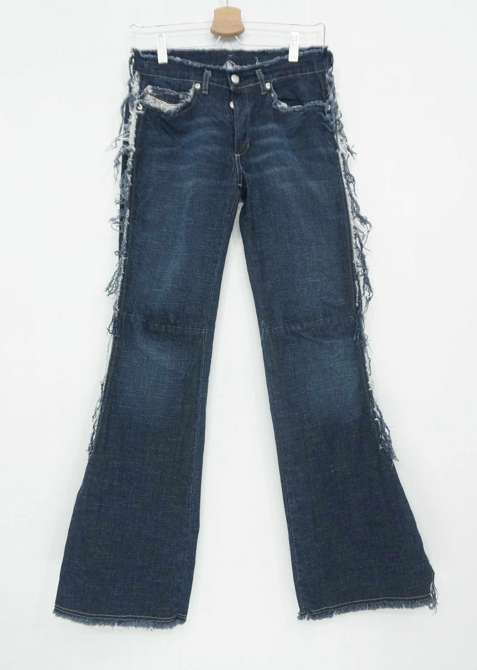 Rare🔥Vintage DIESEL Flared Ripped Outseam Women Jeans - 3