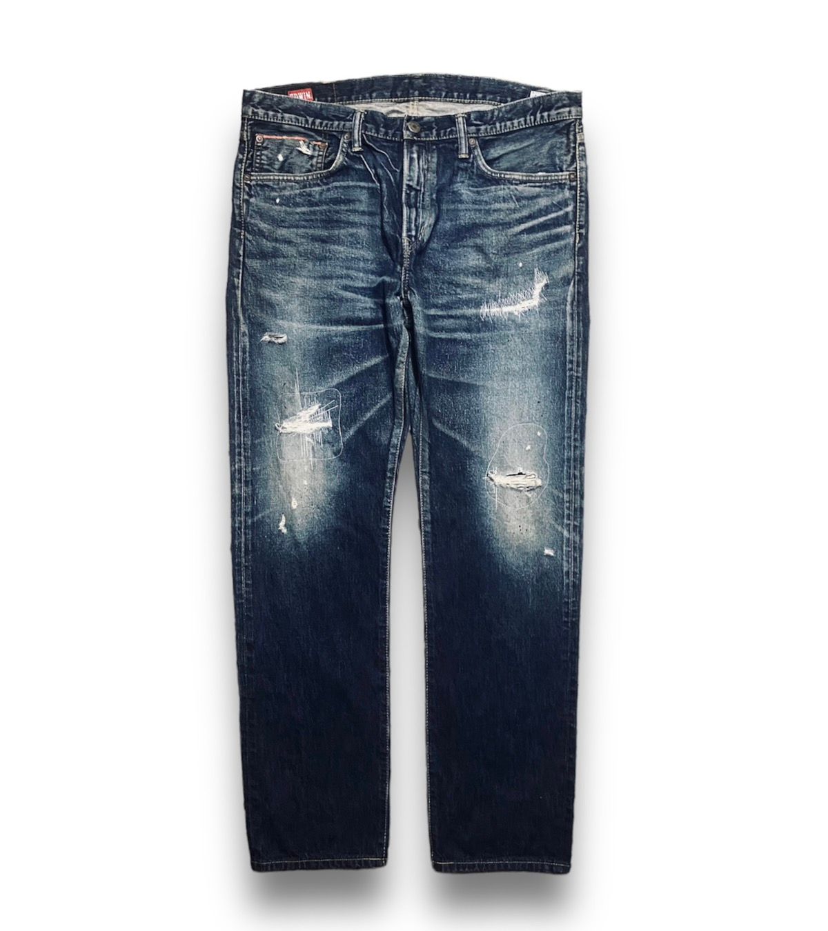 EDWIN Rebel Model 053RV Made IN Japan With Rips Cotton Jeans - 1