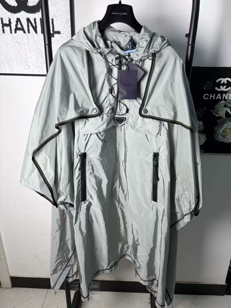 Prada Metal Triangle Logo Cape Silver - 1