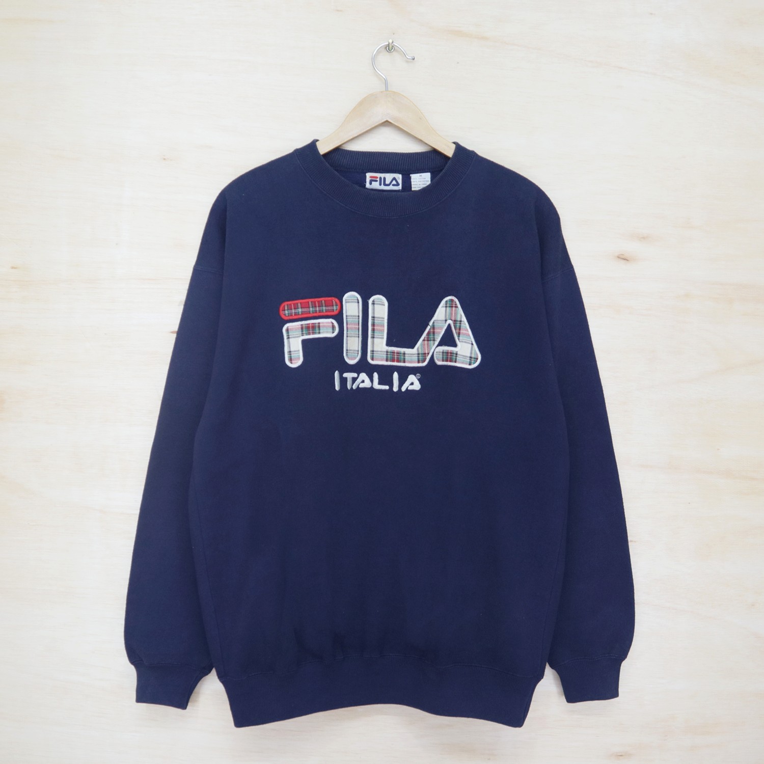 Vintage 90s FILA Italia Big Logo Sweater Sweatshirt Pullover Jumper - 1