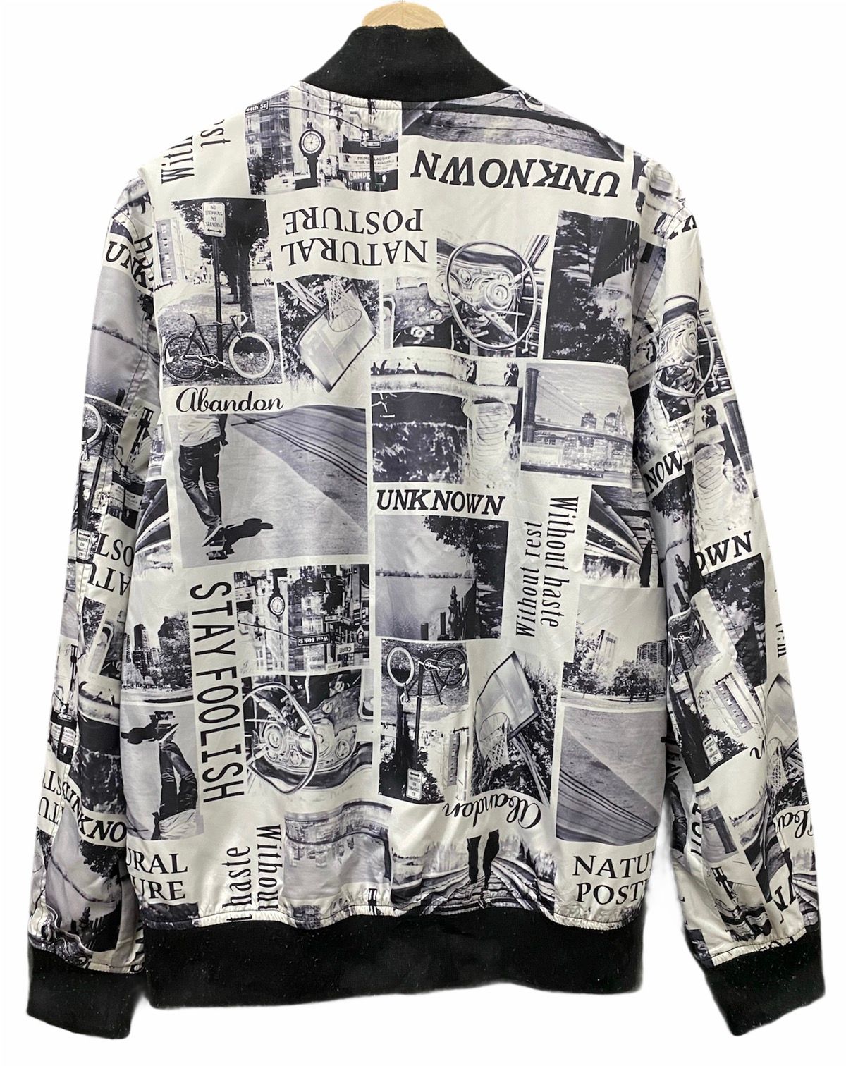 Archival Clothing - SUGGESTION🇯🇵NEWSPAPER GRAPHICS BOMBER JACKET LIKE SUPREME - 3