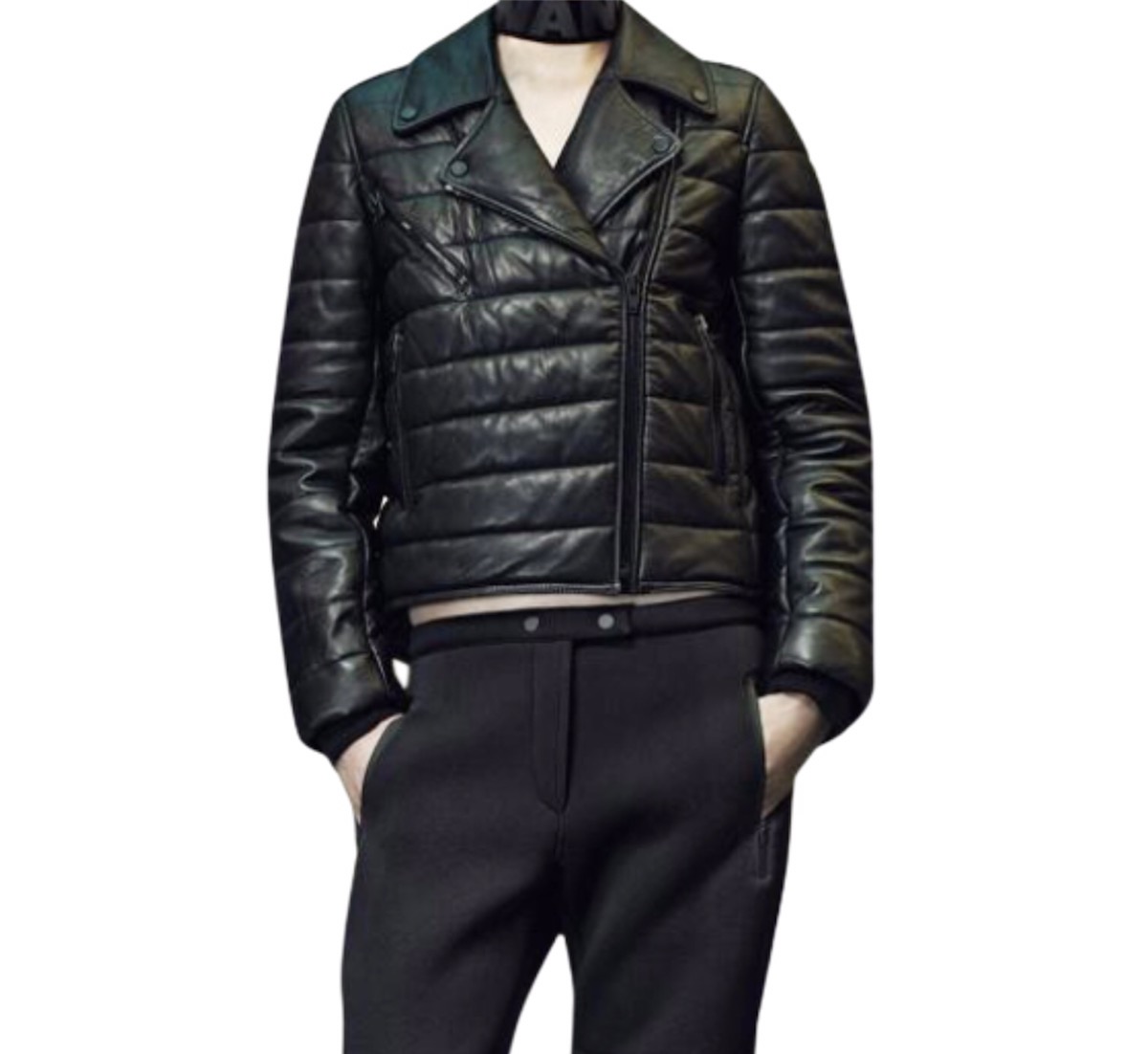 Rare Alexander Wang x H&M Padded Leather Biker Jacket - 4