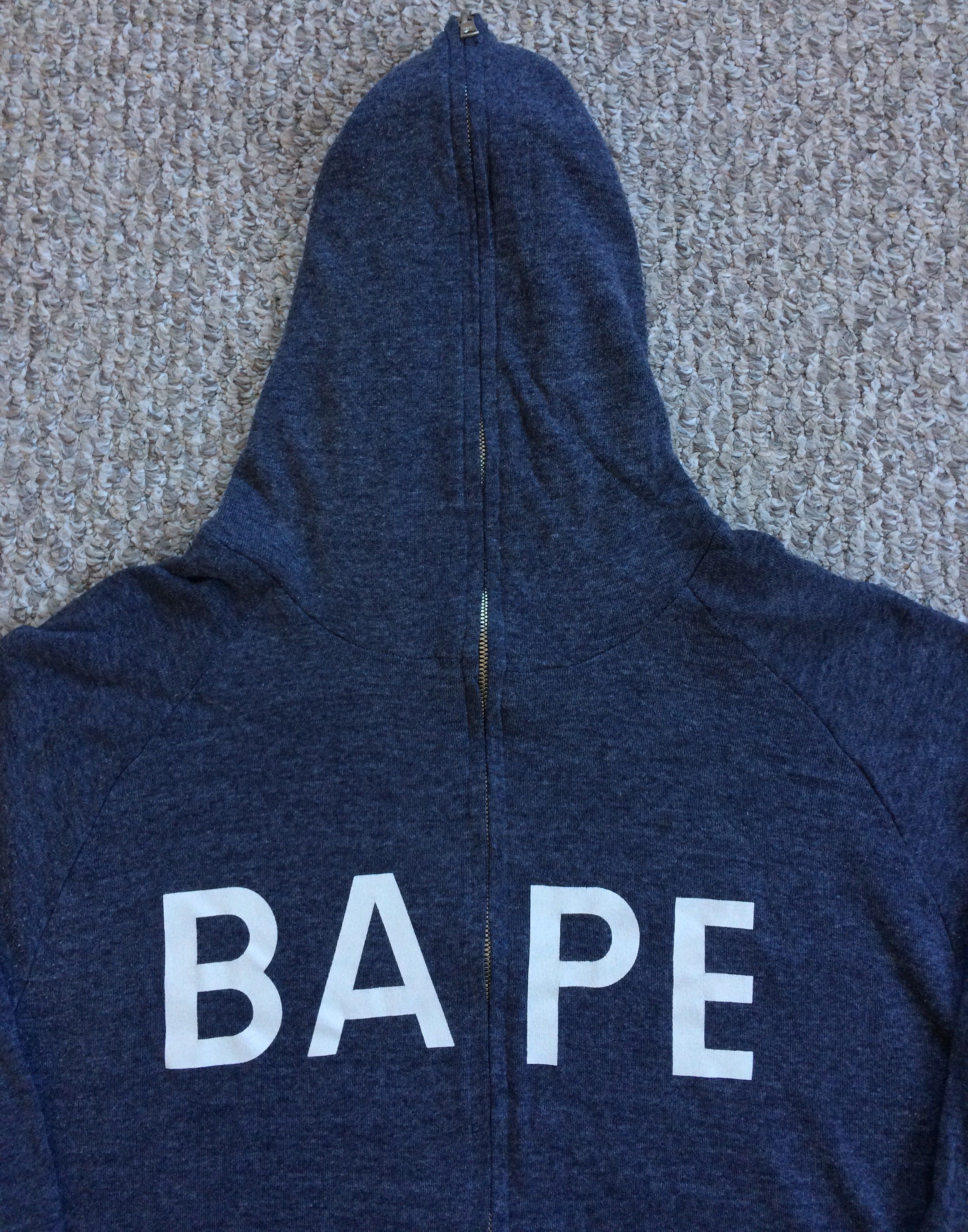 OG Bape Full Zip Thermal Spellout Hoodie - 2