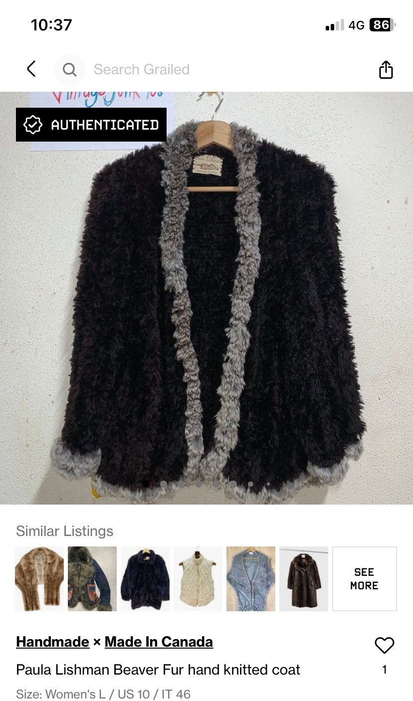 Handmade - Paula Lishman Beaver Fur hand knitted coat - 13