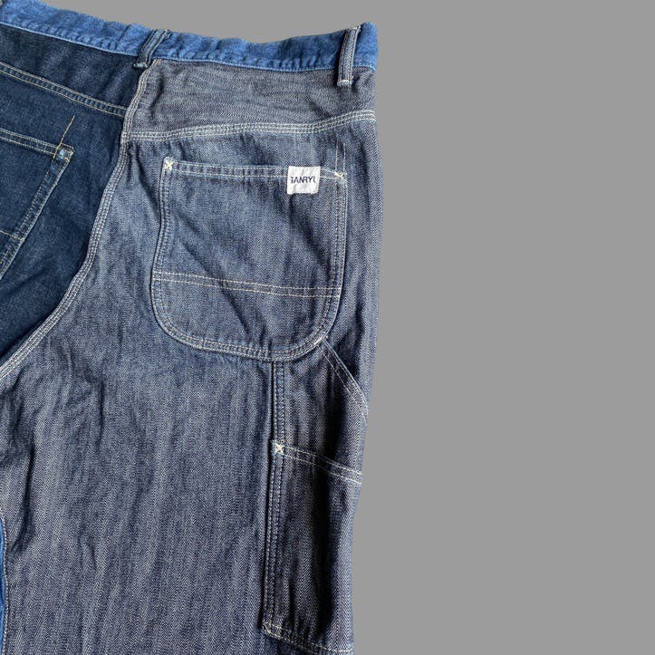 SS13 Runway Drop Crotch Asymmetric Two tone Jeans - 9