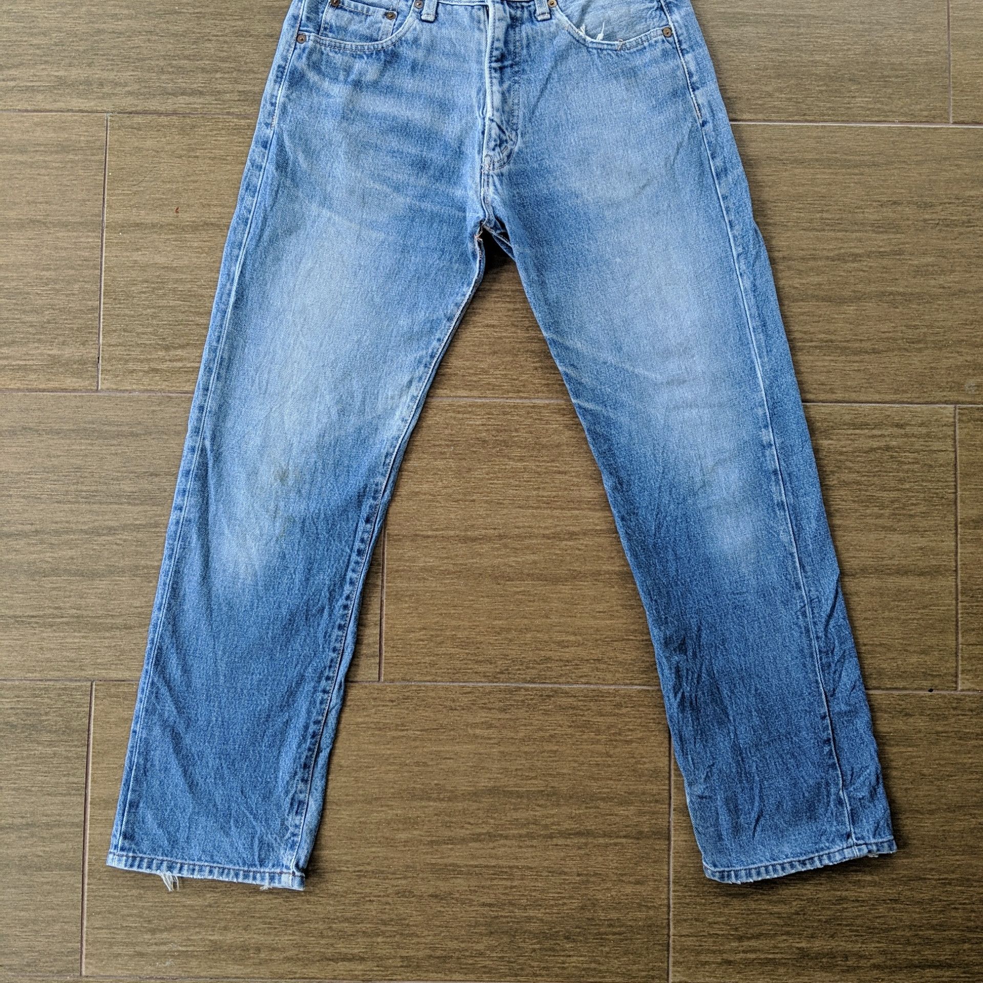 W30 Beams Tokyo Light Wash Faded Sicks Denim Jeans Pants - 5