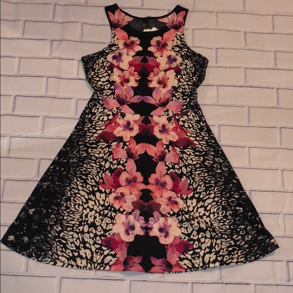 H&M Floral + Animal Print Skater Dress - 5