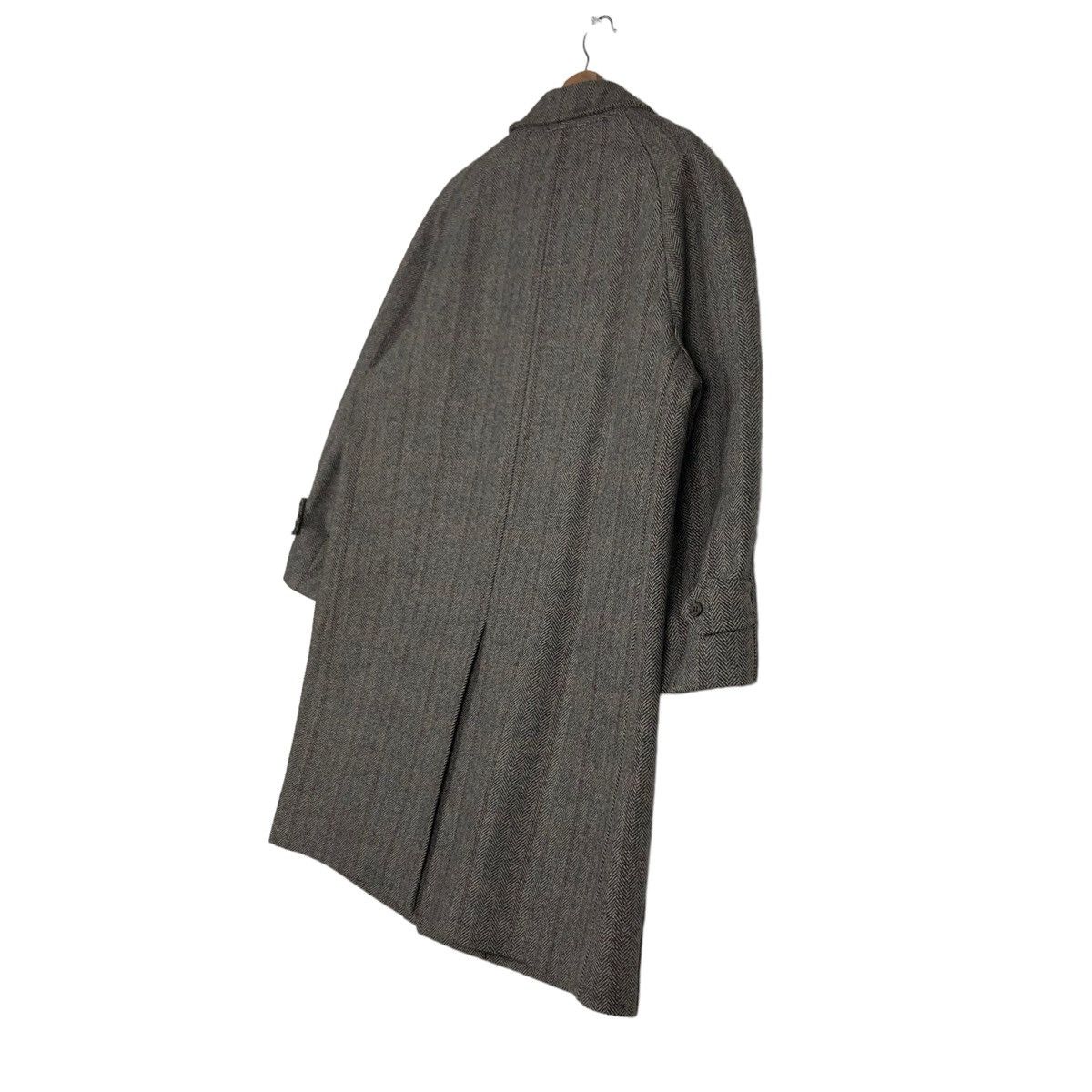 Vintage - 🔥RICH GREY - FLY WOOL LONG JACKET COATS HERRINGBONE - 11