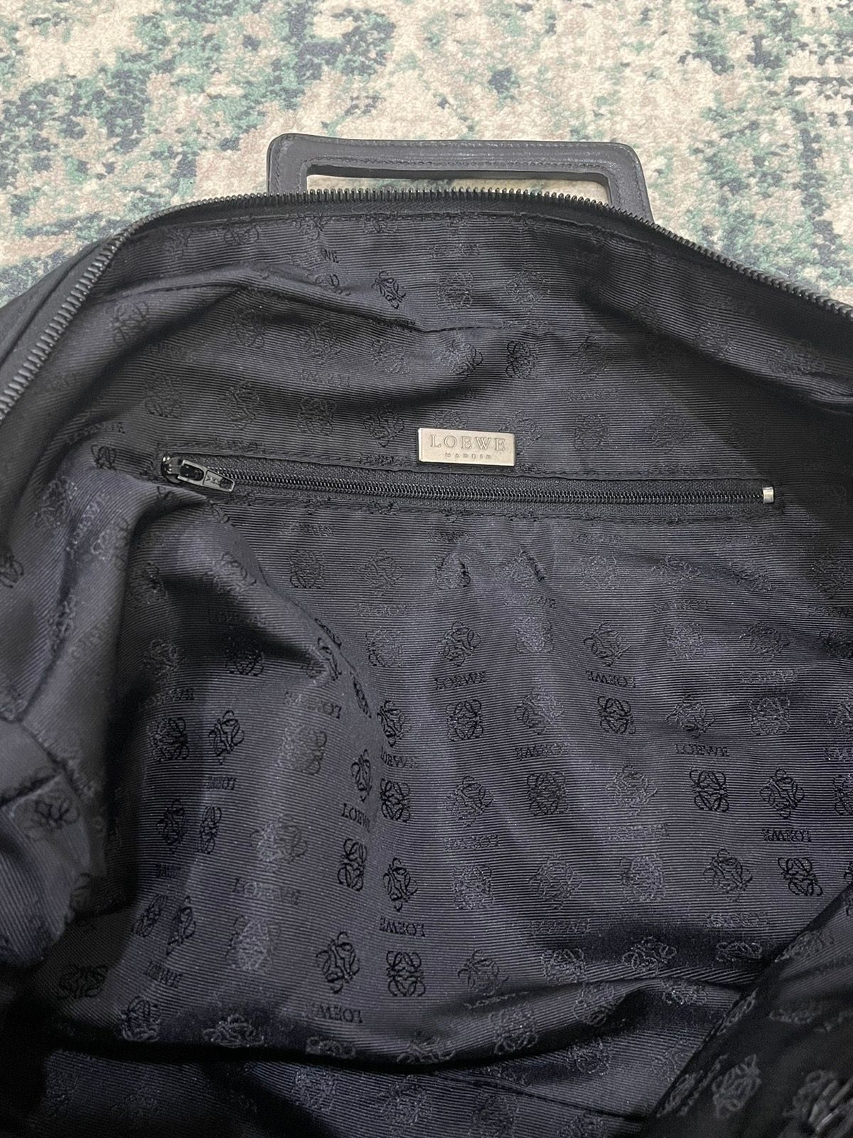 Loewe Black Nylon Leather Handle Travel Bag - 5