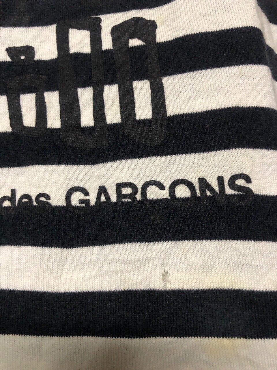 Rare🔥Cdg Poem *Live Free With Strong Wili*Striped Tee - 8