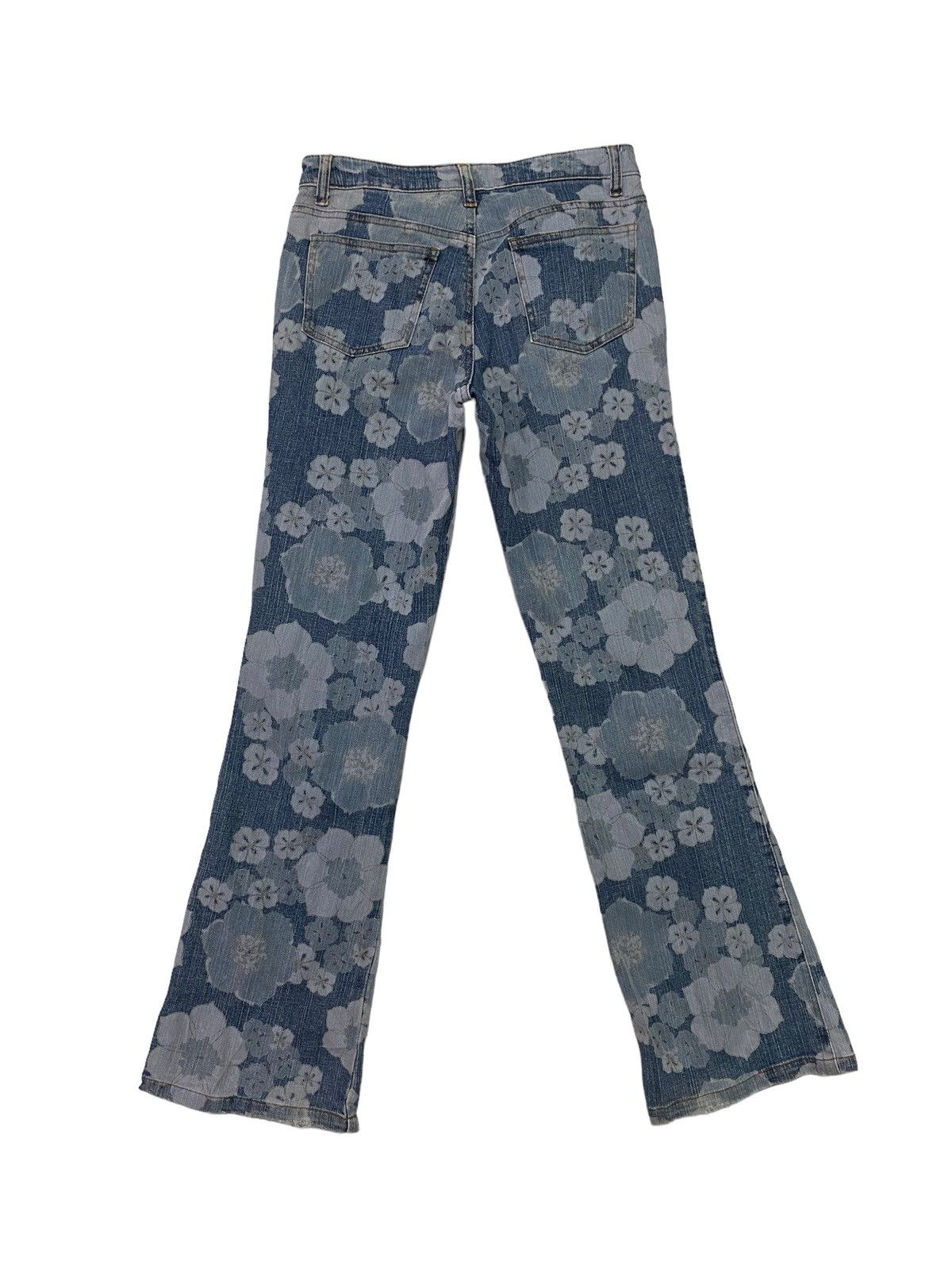 Vintage - Flared LIB-ACE Flower Acidwash Overprint Denim S46K - 4