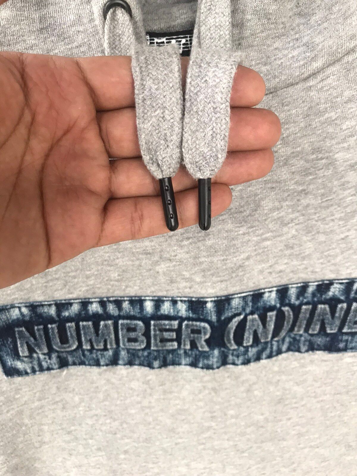 Number (N)ine Denim Big Logo Spell Out Hoodie - 3