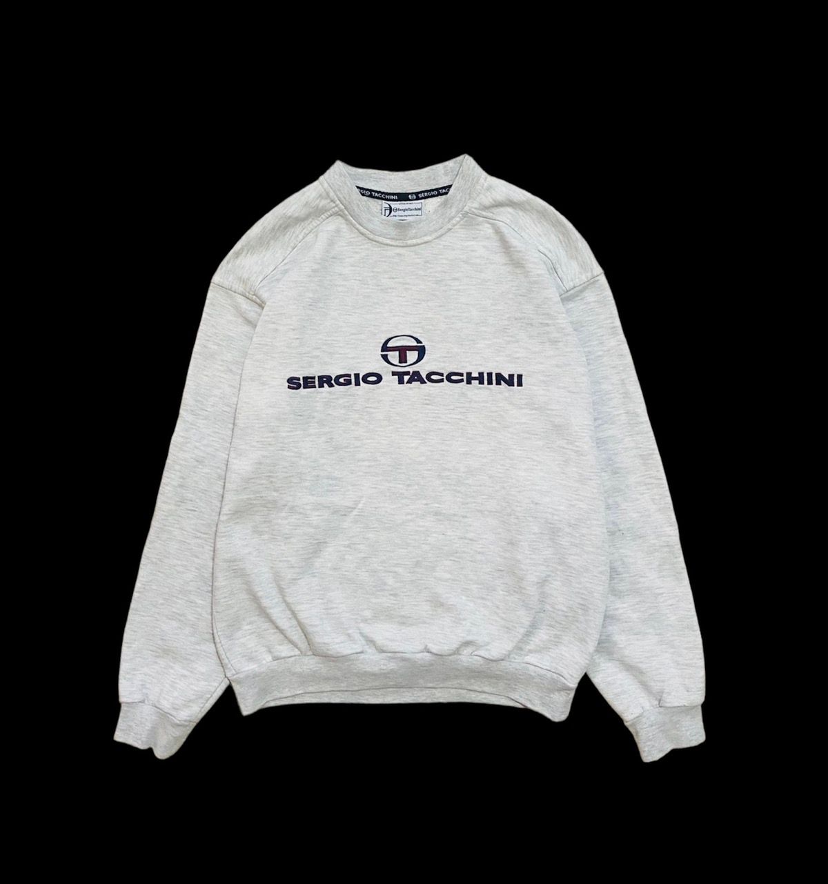Sergio Tacchini Sweatshirt Big Logo Vintage Grey Italy - 1