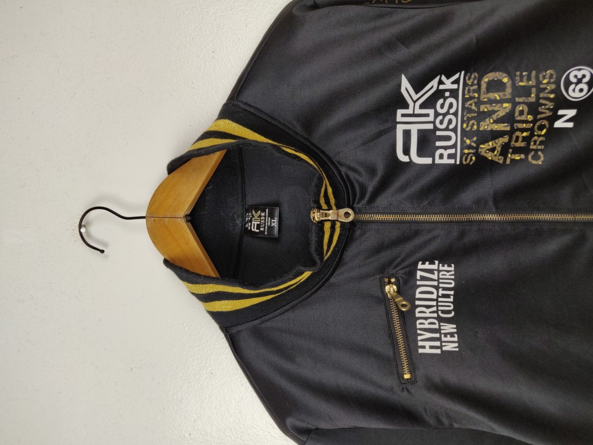 Black - Russ.K Varsity Style Jacket Light Outerwear Sweater - 3