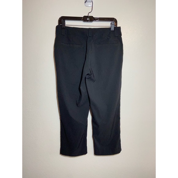 Nike Golf Dri-Fit Tech Capri Pants High Waist Button Up Belt Loops Black 6 Small - 11