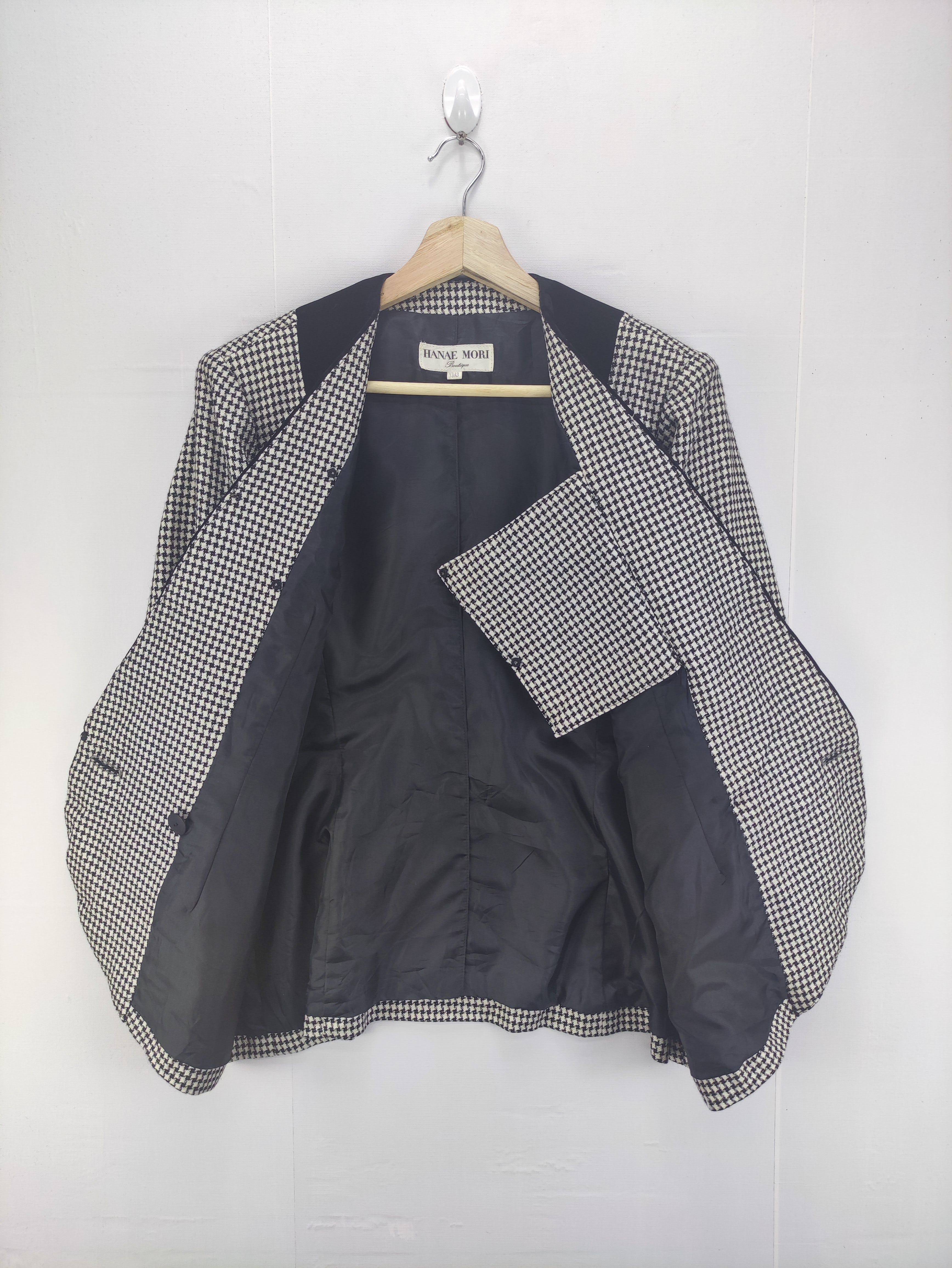 Vintage Hanae Mori Houndstooth Jacket Single Breasted - 4