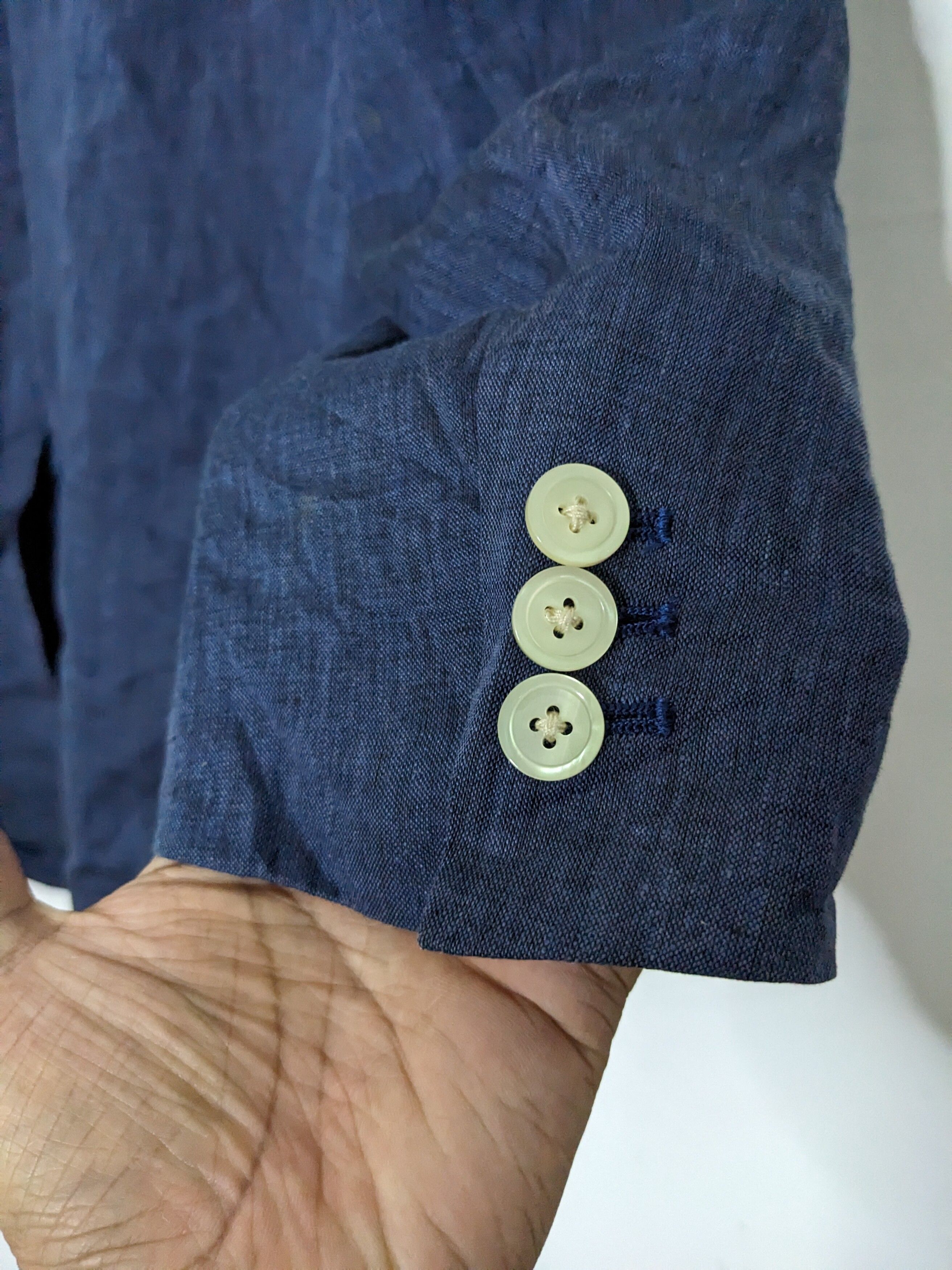 Vintage Beams Japan Linen 2-button Mens Blazer XL Slim Fit - 5