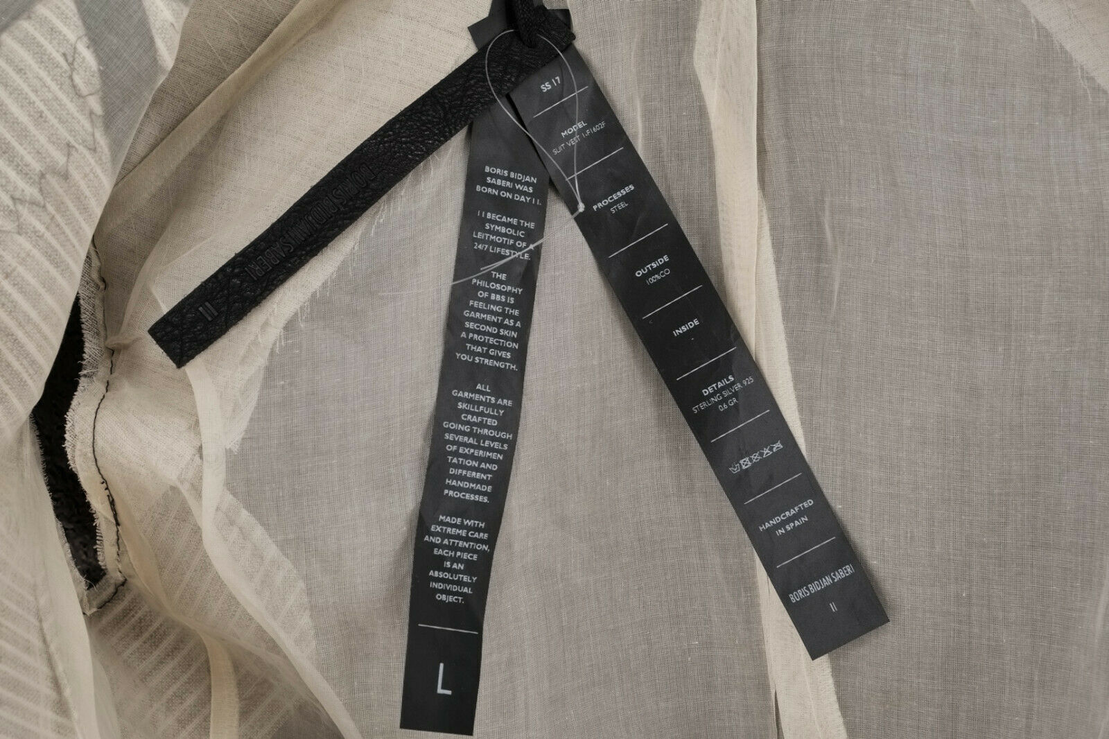Brand New With Tags Boris Bidjan Saberi Sleeveless Grey Jacket , 1900$ - 8