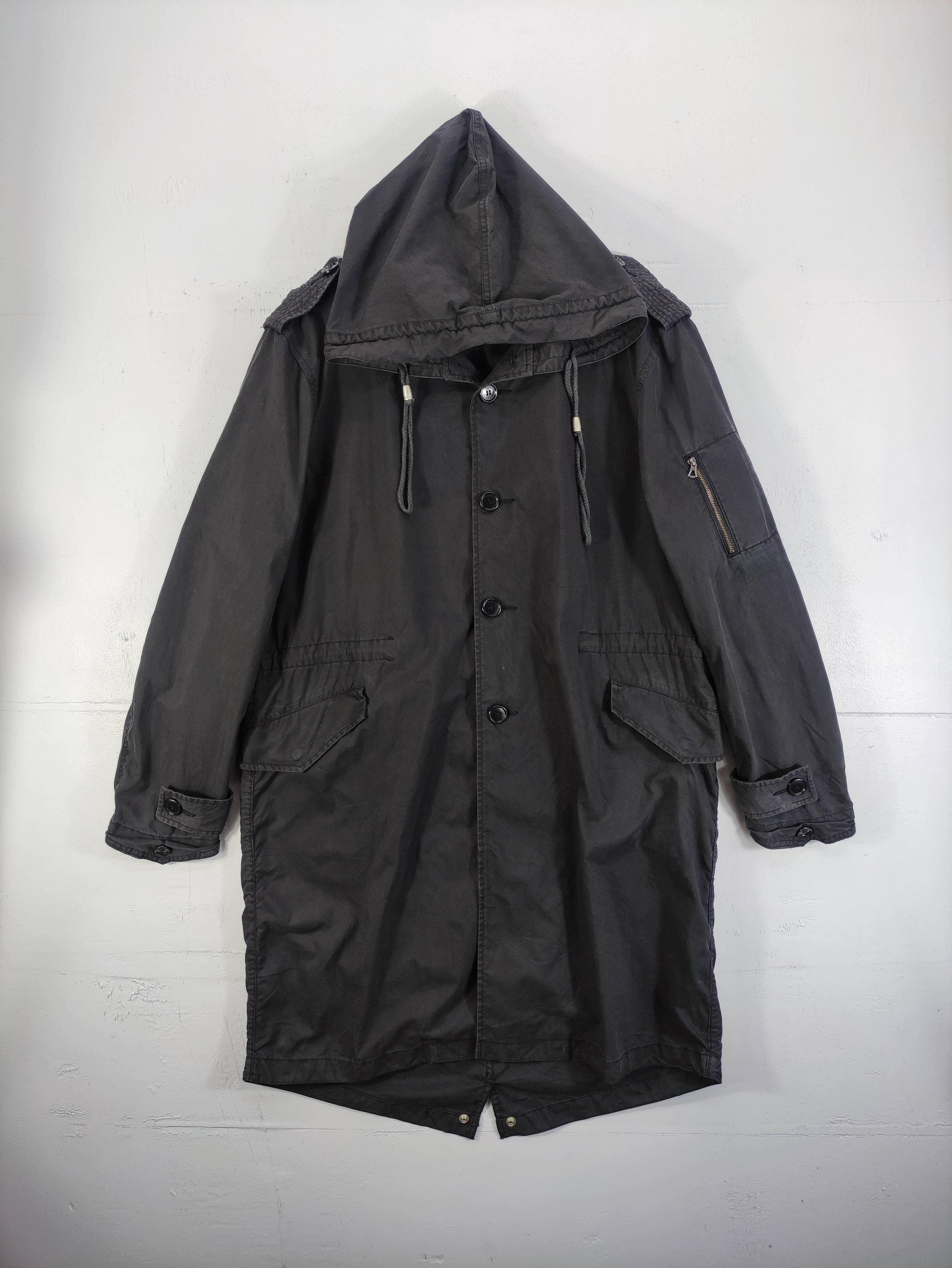 Vintage Fishtail Parka Jacket Hooded Zipper - 1