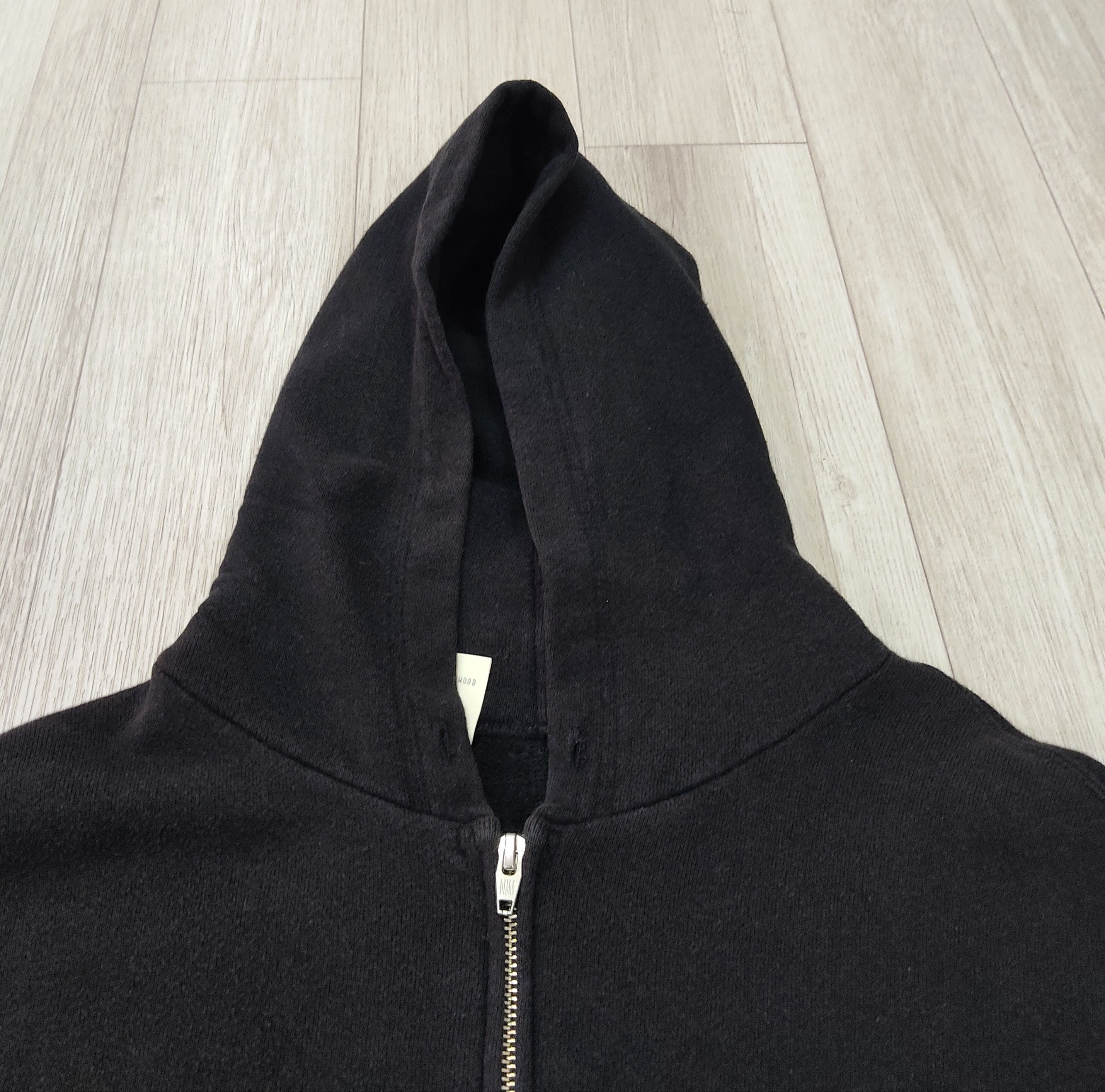 N. HOOLYWOOD Plain Black Zipper Hoodie Sweatshirt - 4