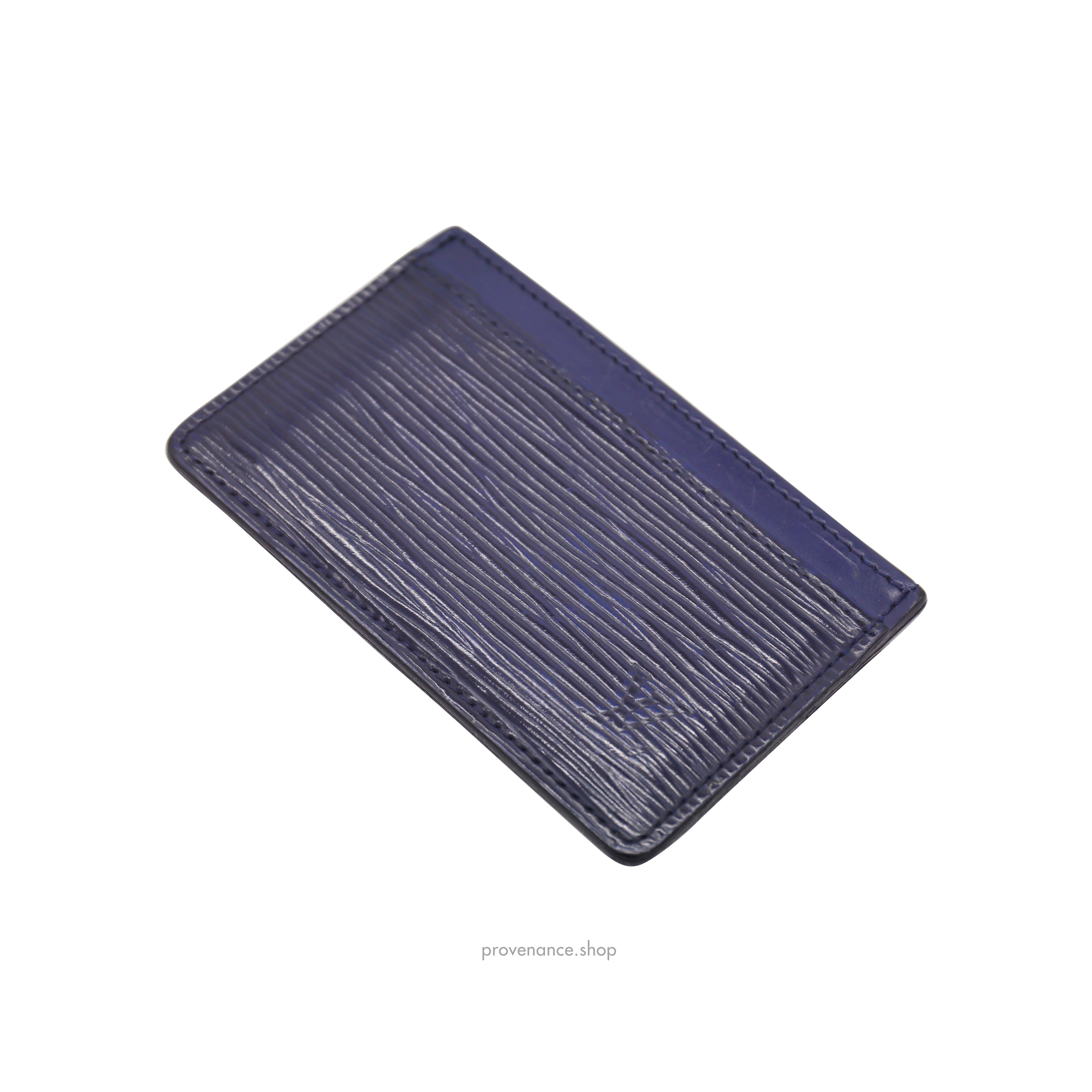 Card Holder Wallet - Navy Blue Epi Leather - 6