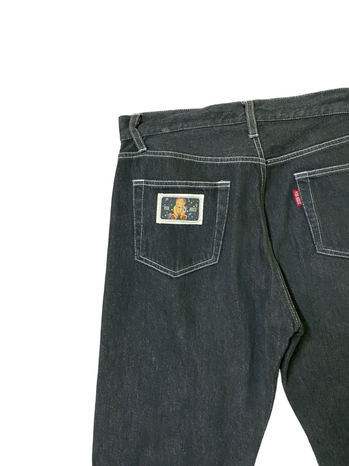 Japanese Brand - Pink House Embroidered Bear Denim Jeans - 12