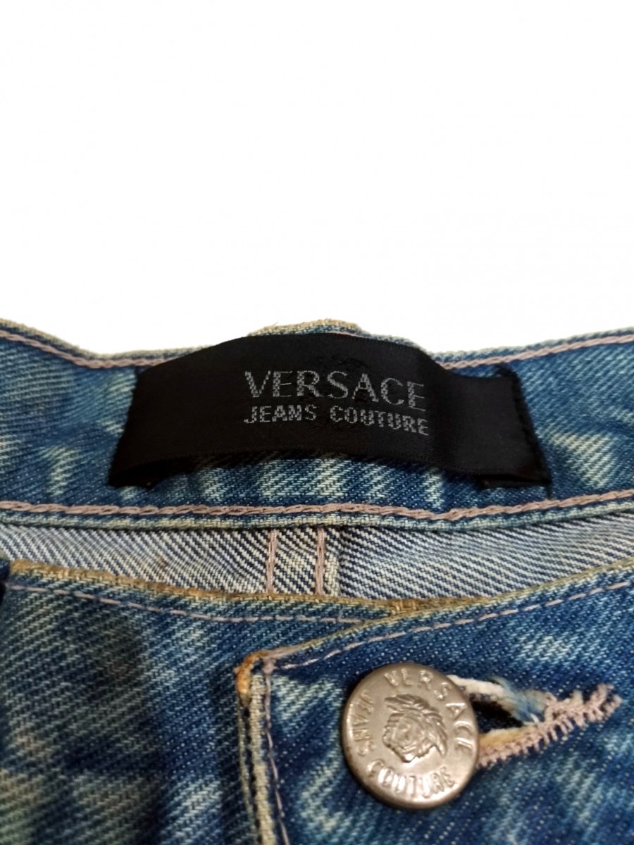 RARE! VTG 90s VERSACE JEANS COUTURE MADE IN ITALY BLUE DENIM - 5