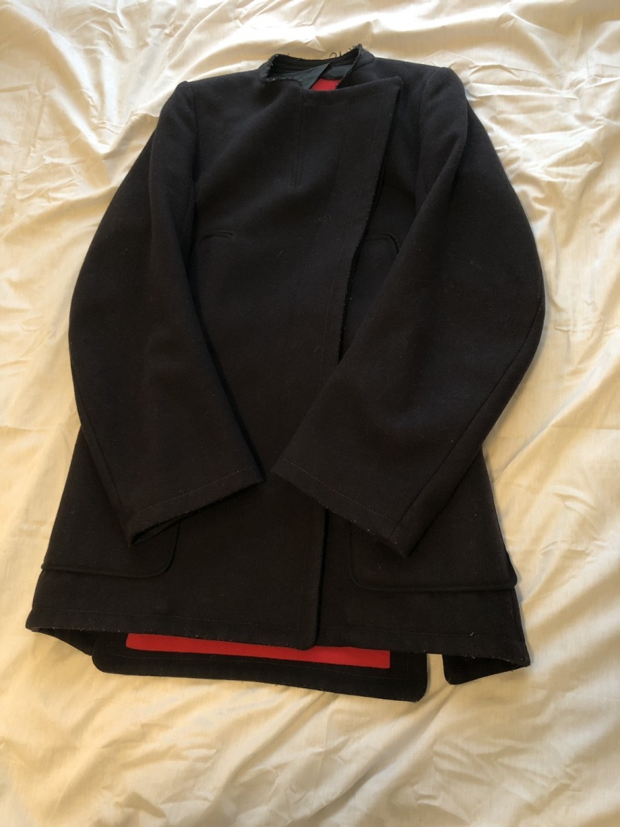 A/W 04 ARCHIVE WHITE LABEL Cut Collar Trench Coat Pea Coat - 2