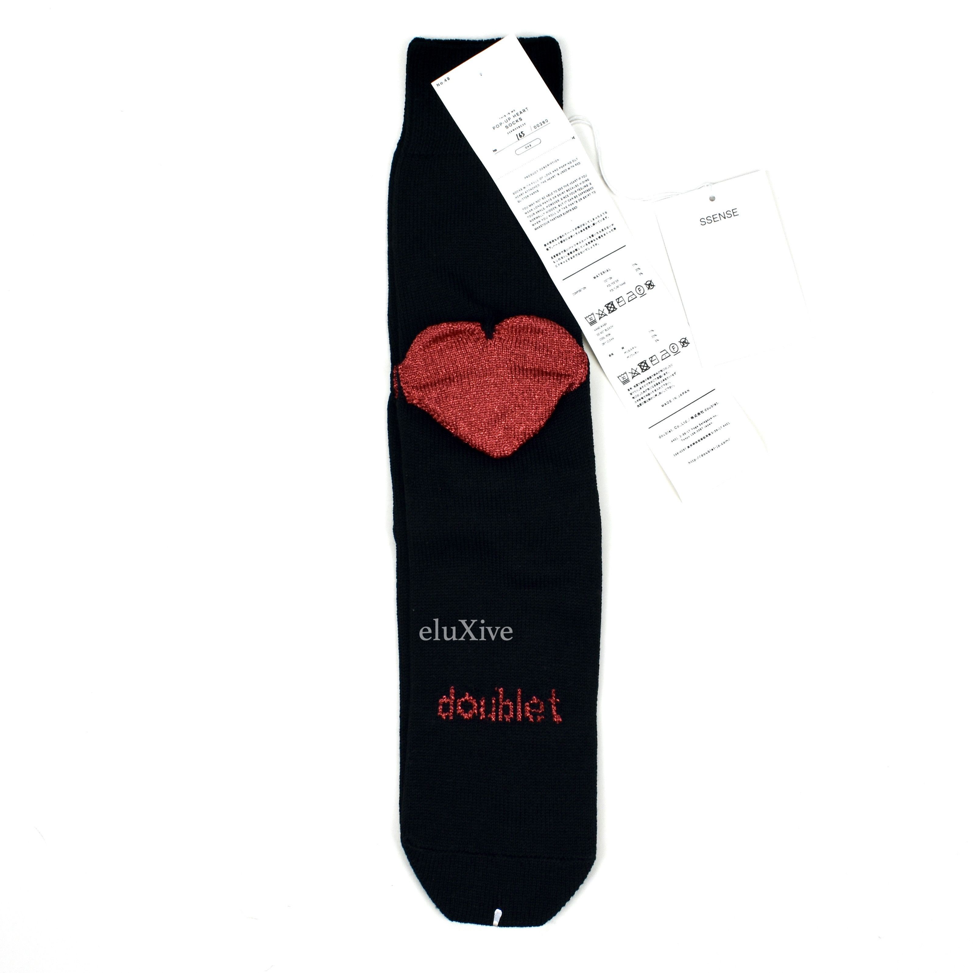 Doublet Black Pop Up Heart Knit Socks DS FW22 - 2