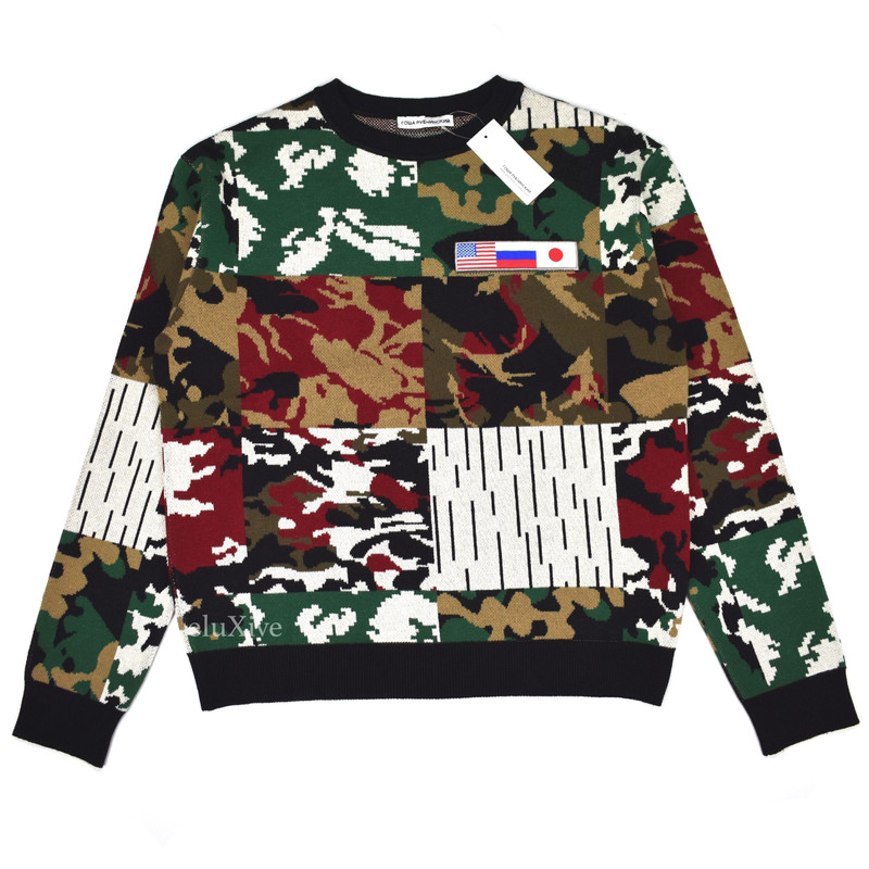 Gosha Jacquard Knit Multi Camo Flag Sweater DS - 1