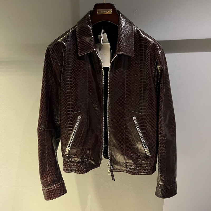 Tom Ford Python Print Leather Jacket - 1