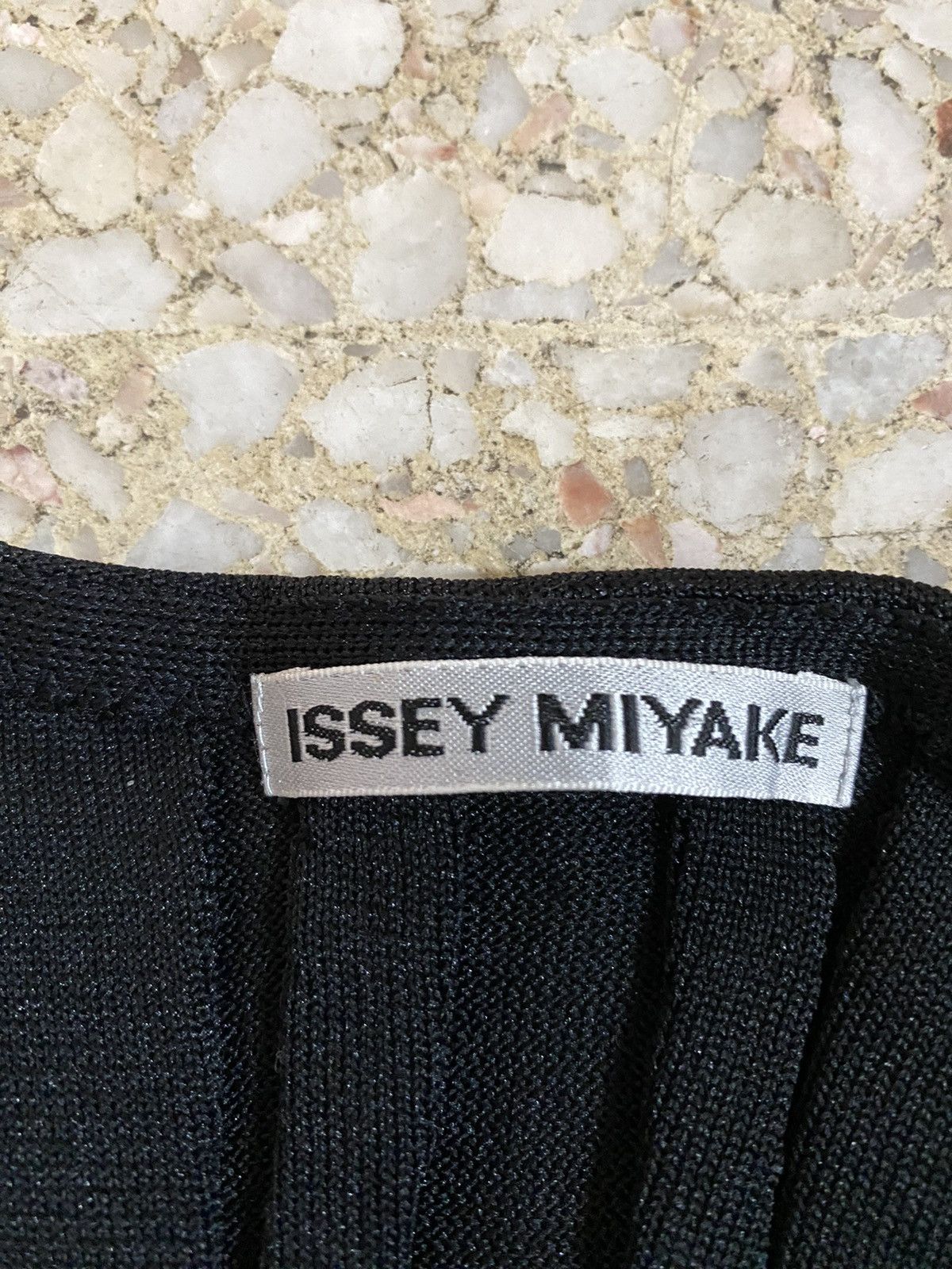 Issey Miyake Black Skeleton Embossed Top - 8