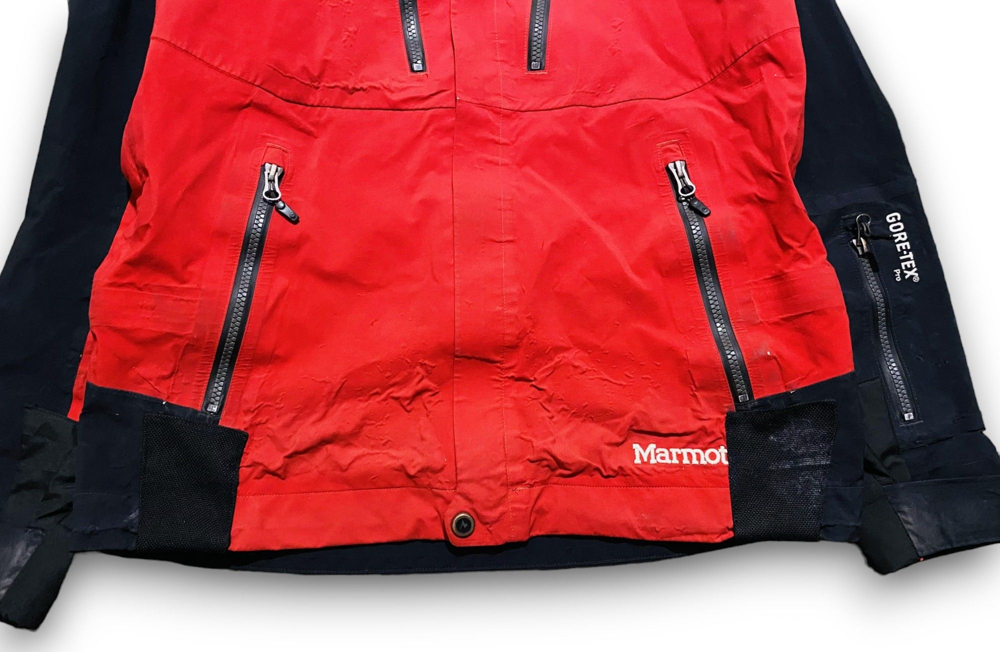 Marmot Gore Tex Pro Ski Patrol Jacket Black Red Jackson Hole - 4