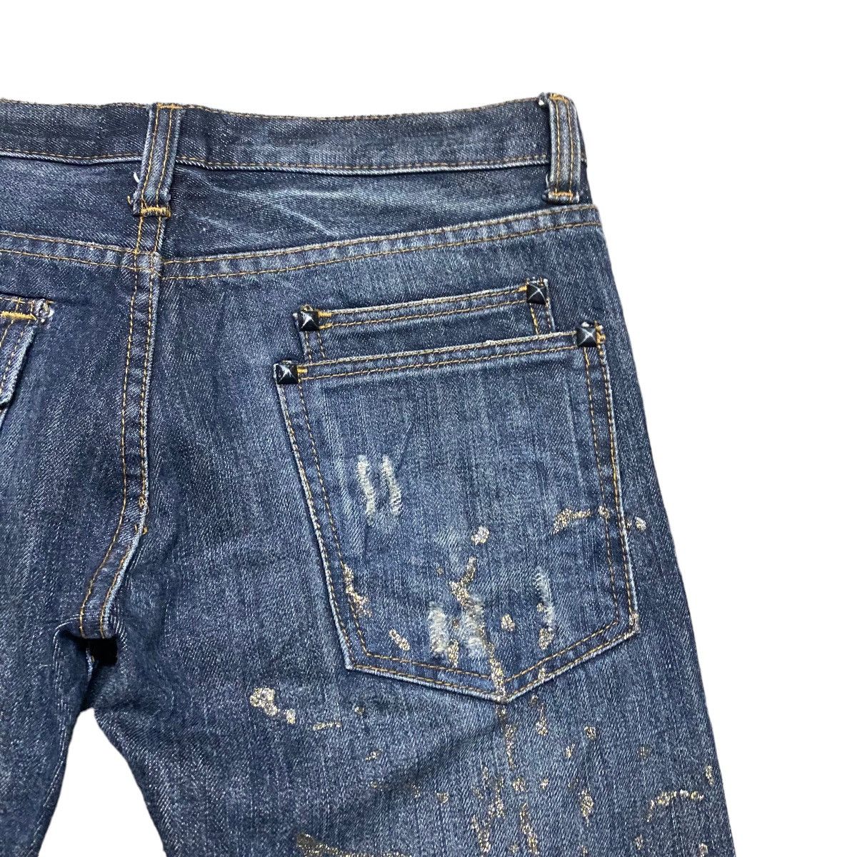 If Six Was Nine - Xfrm Thrashed Denim Flare Jeans Painter - 12