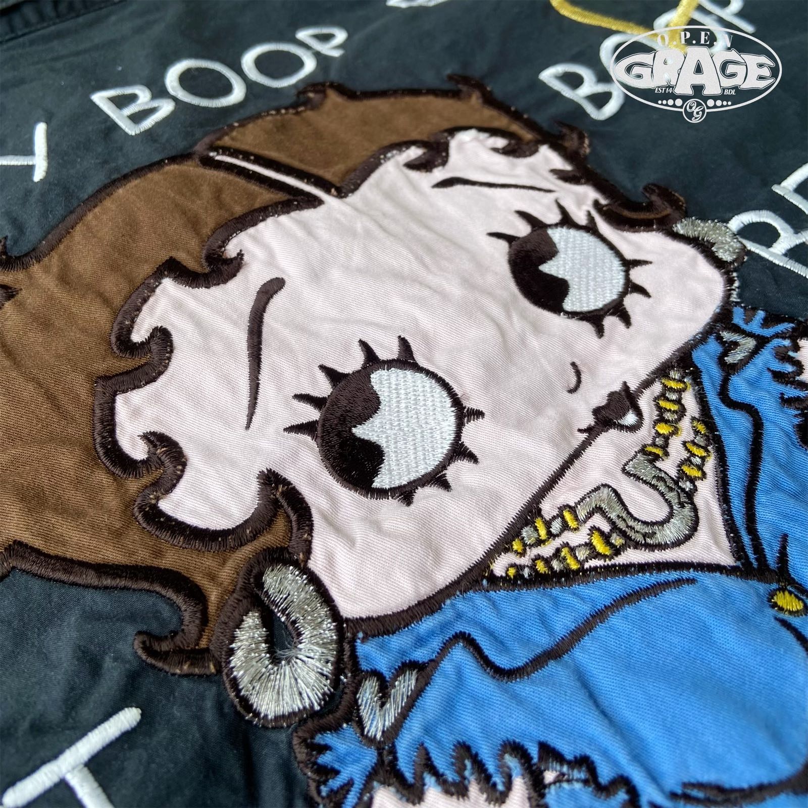 Vintage Work Shirt BETTY BOOP All Over Embroidery  - 3