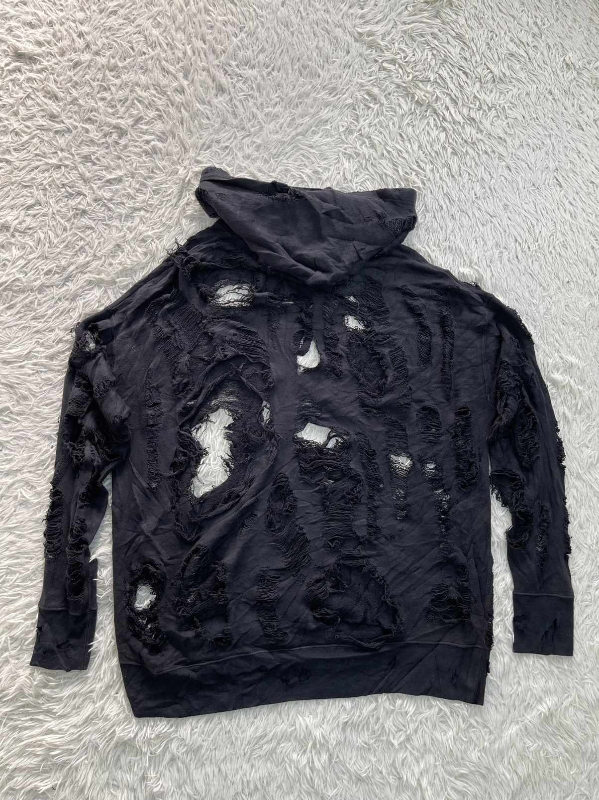 Japanese Brand - Dope EFFECTEN Distressed Rips All over Hoodie Streetwear - 4