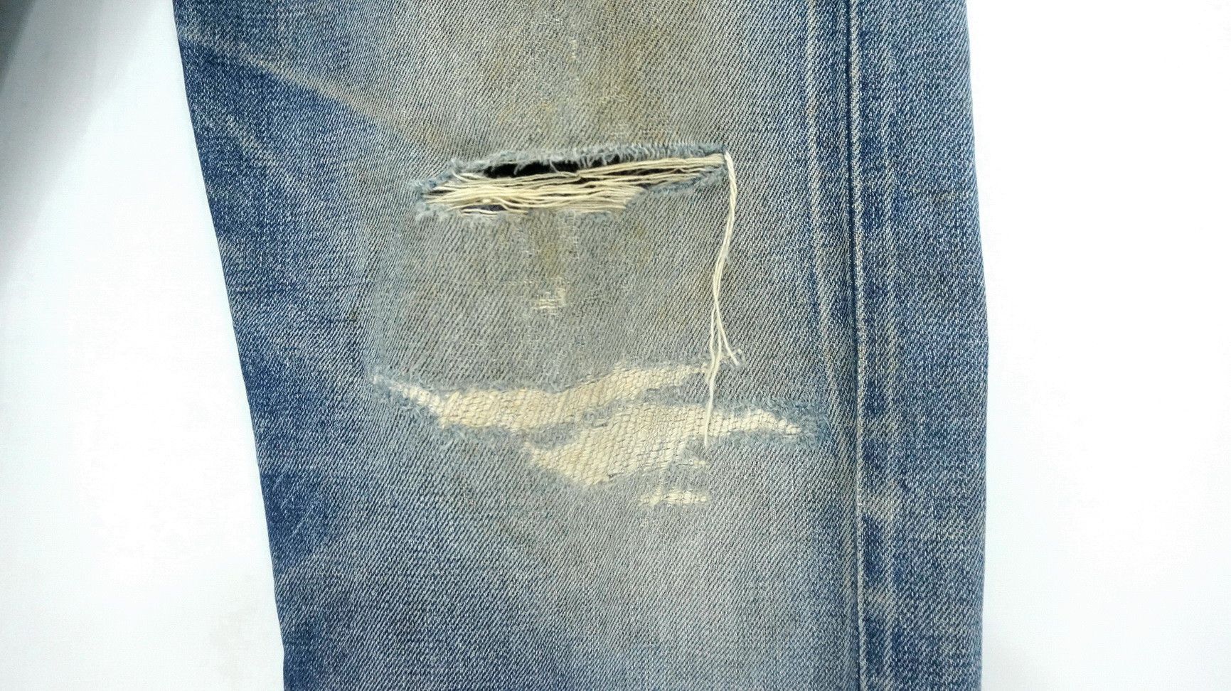 🔥 Vtg EDWIN 13oz Grand Blue Selvedge Worn Out Aging Denim - 8