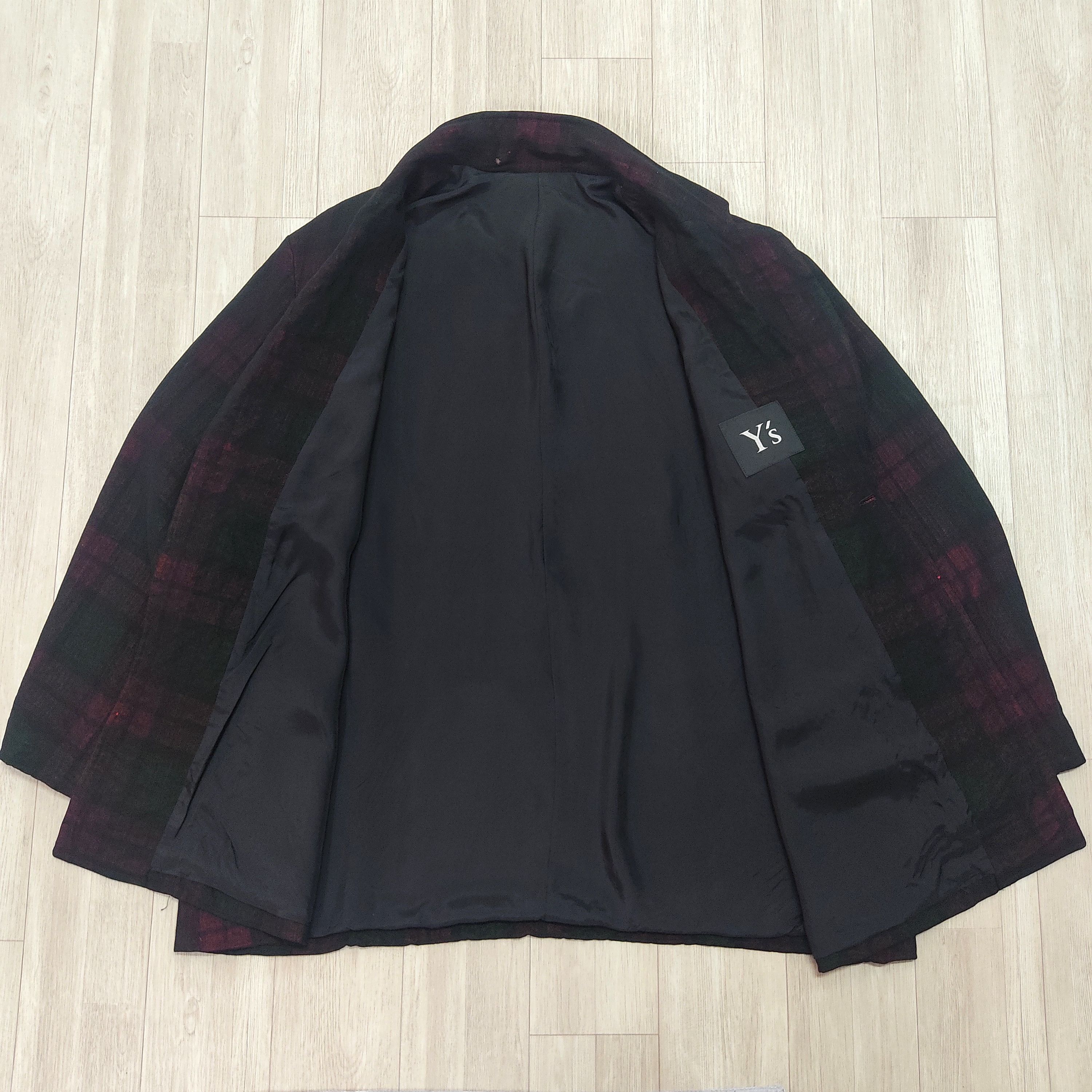 YOHJI YAMAMOTO Madras Check Oversized Blazer Jacket - 13