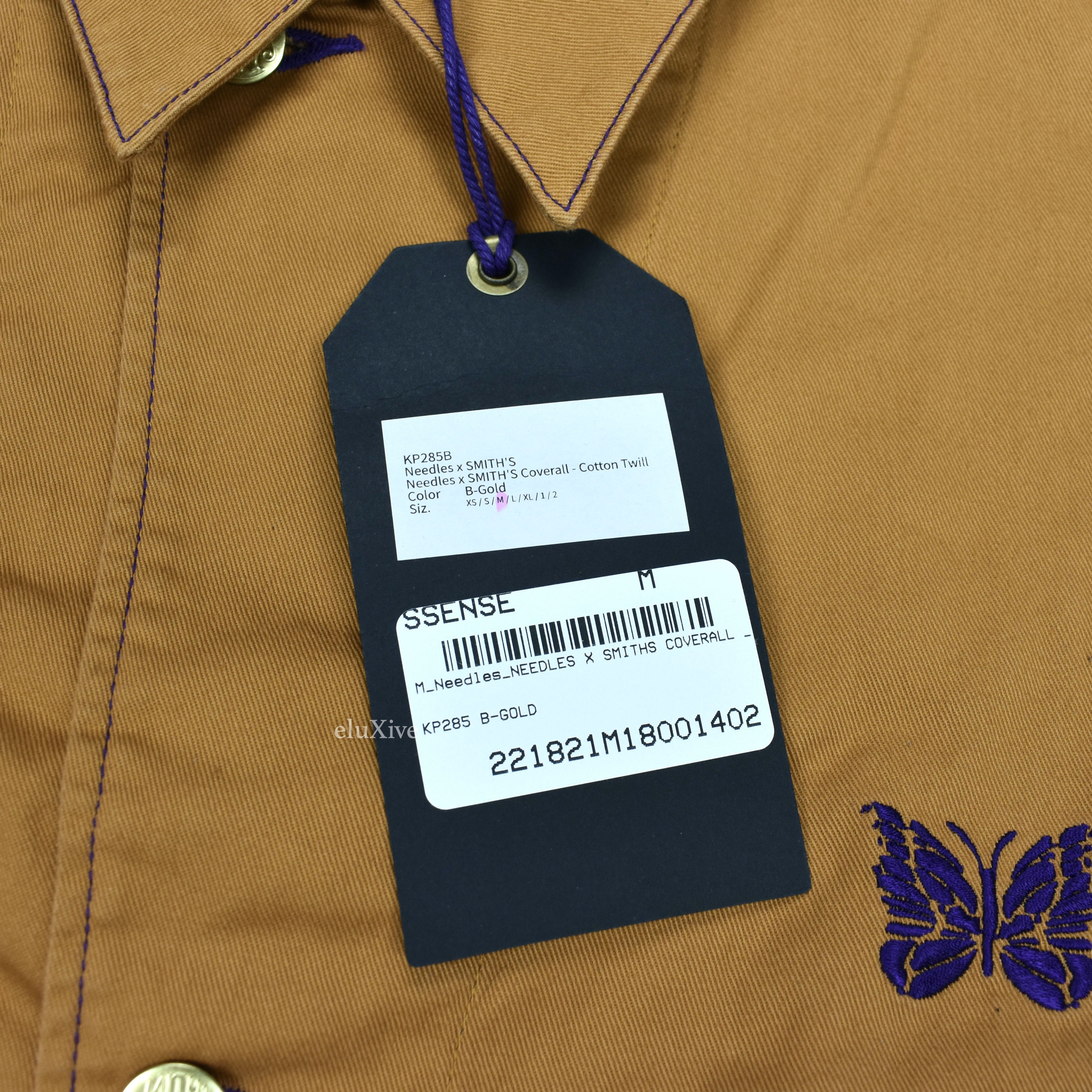 Needles Smiths Gold Butterfly Logo Canvas Work Shirt NWT - 9