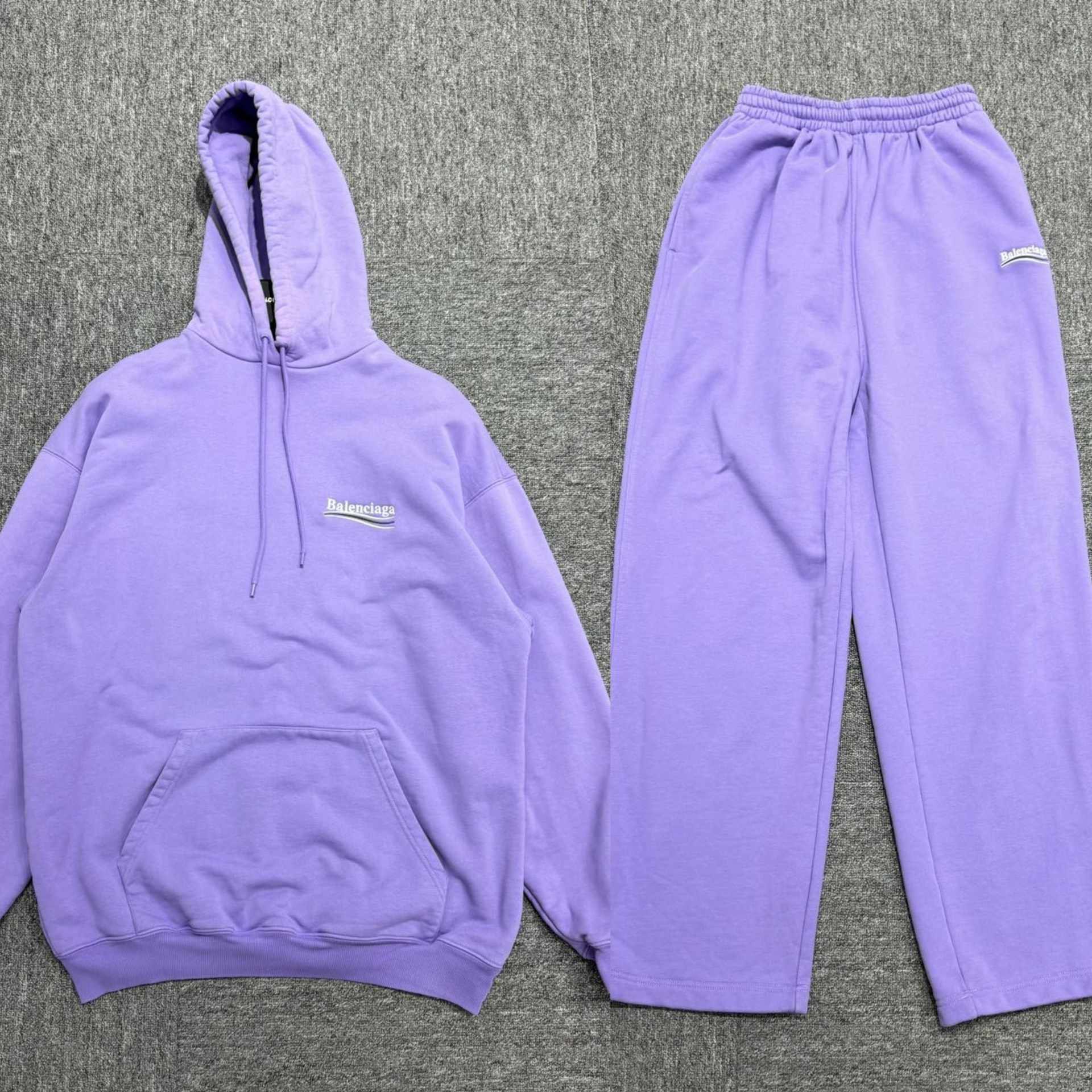 Balenciaga Lavender Embroidered Wave Hoodie and Jogger Set - 5