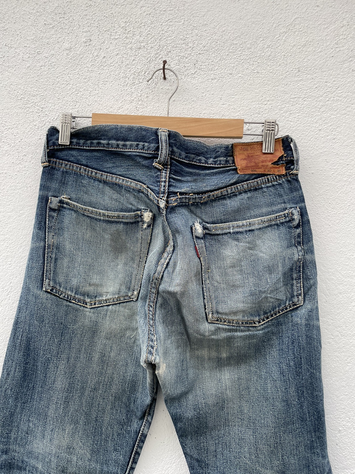 Vintage - Joe McCoy Distressed Rips Selvedge Denim Jeans - 9