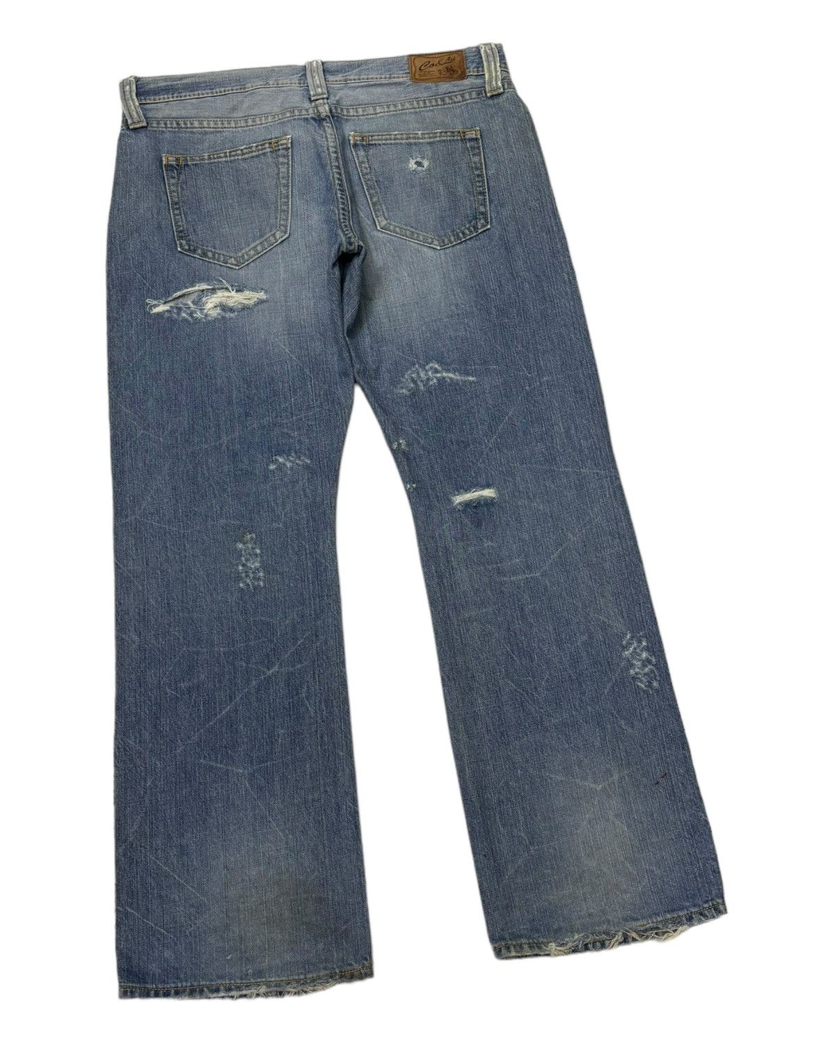 Archival Clothing - VINTAGE CO&LU THRASHED DISTRESS RIPS BAGGY FLARE JEANS - 6