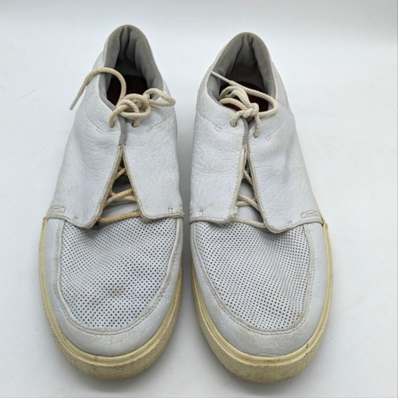 Nike Air Jordan Grown Low White Perforated Leather Trainers Men's 11 - 1