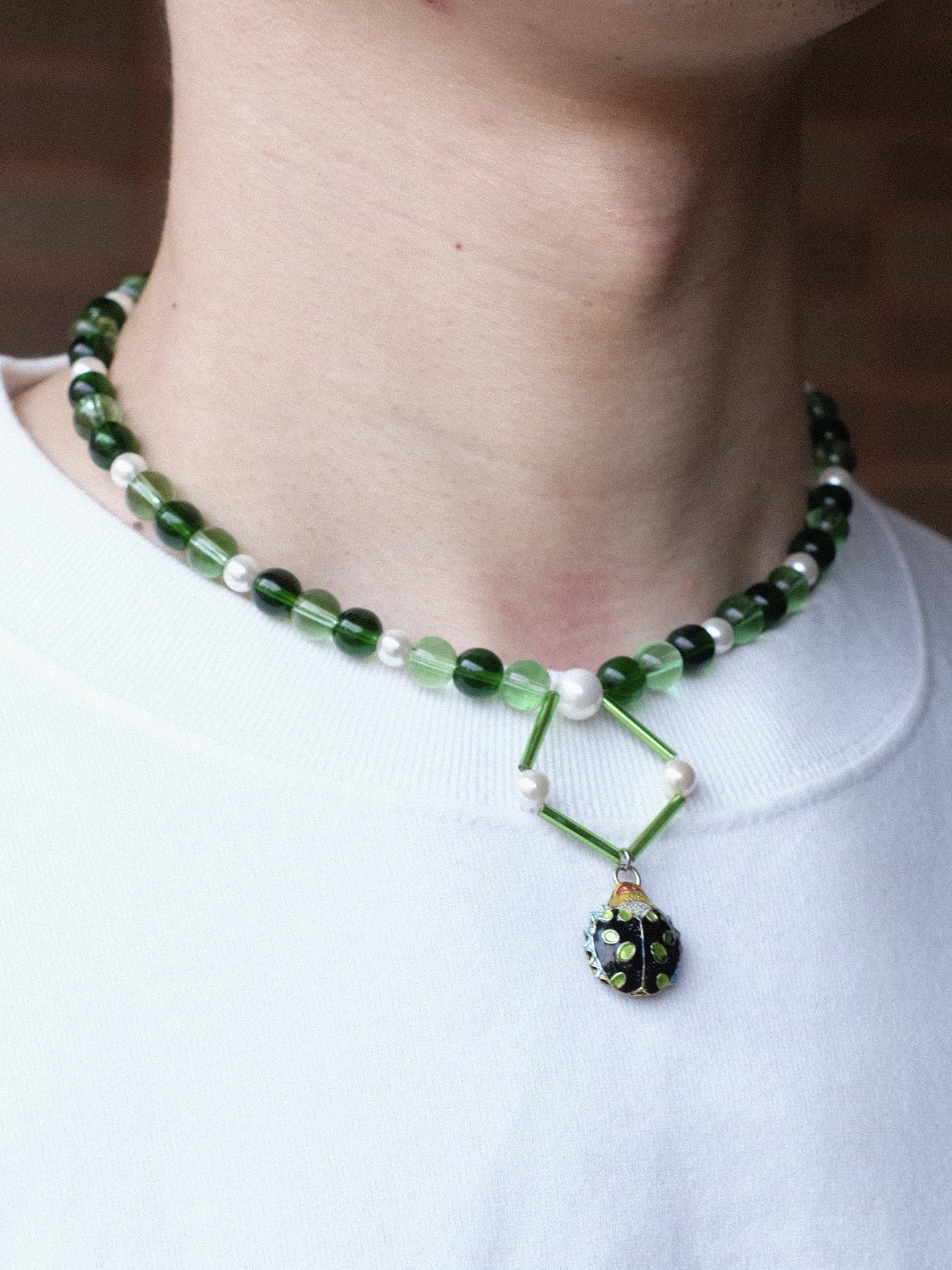 Japanese Brand - Green Handmade Beaded Necklaces - 2