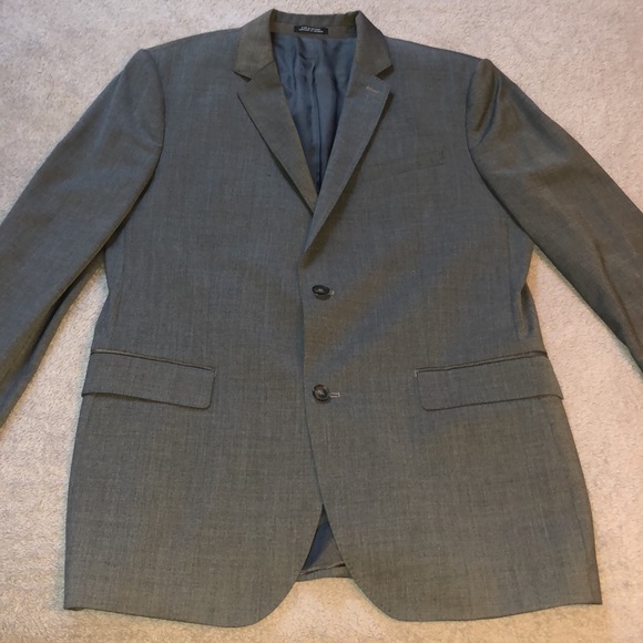 Express 42L Charcoal Wool Suit Jacket - 10