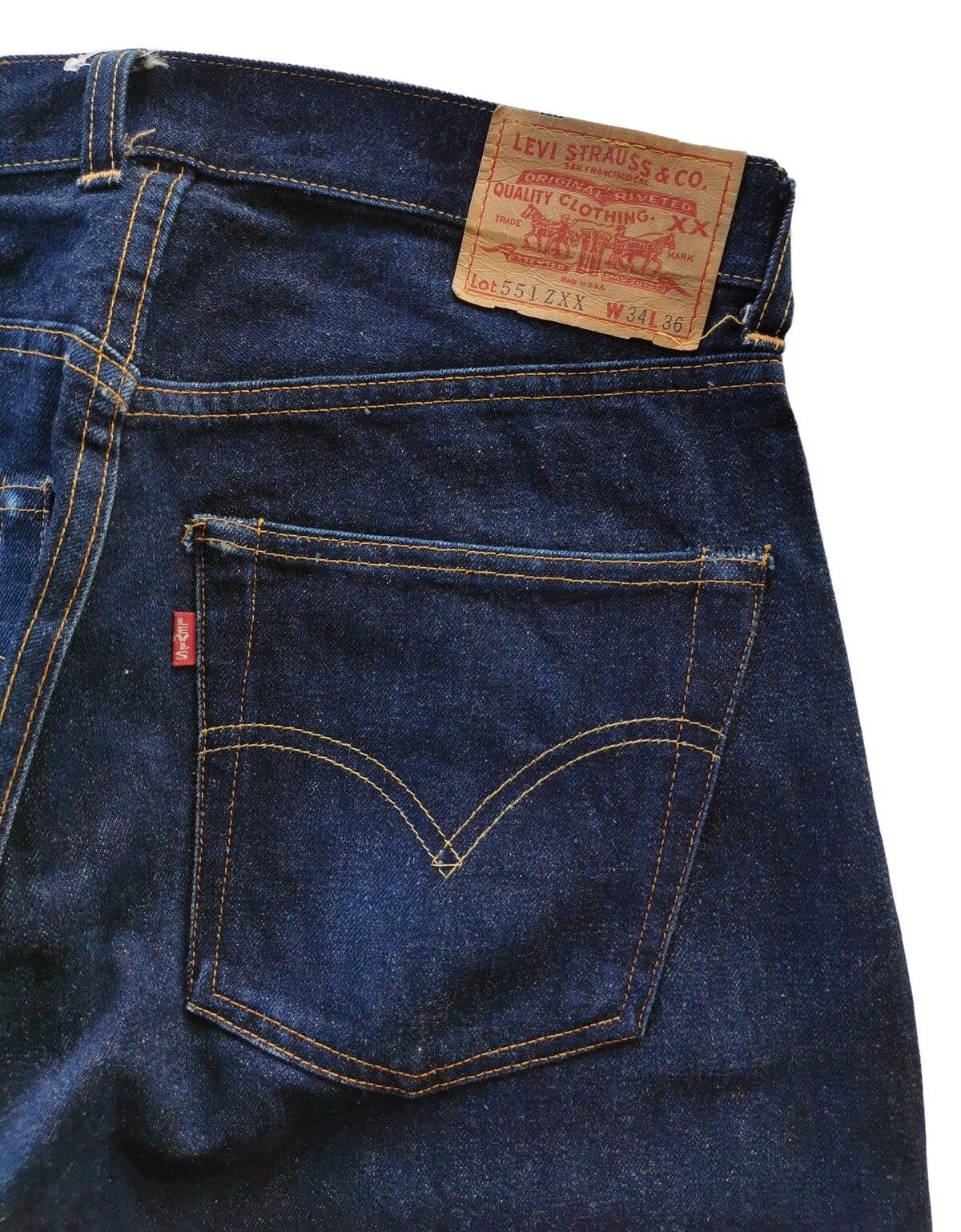 Levis Vintage 551ZXX MADE IN USA Selvedge / Size 33 - 8