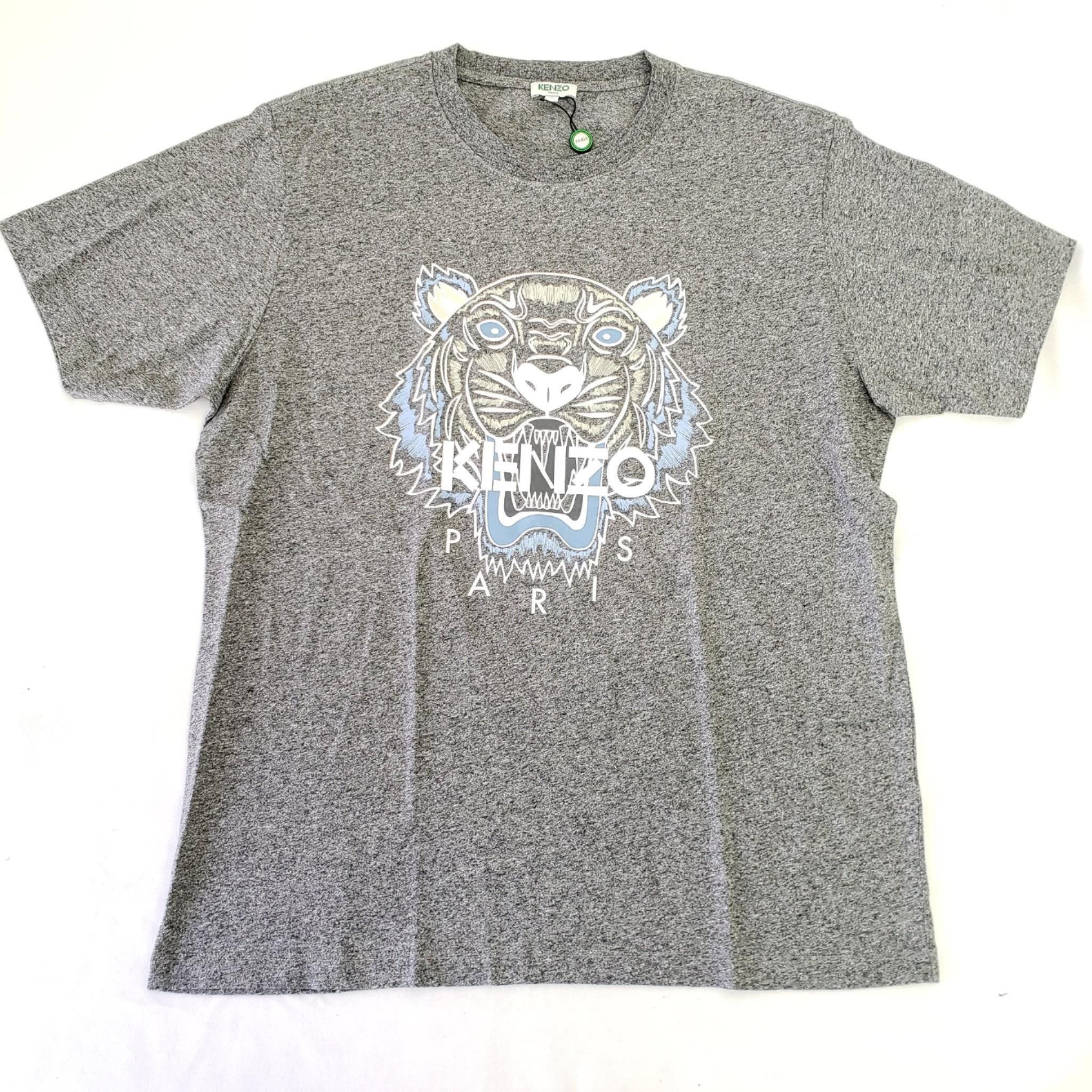 Kenzo Tiger Print Cotton T-shirt in Gray - L - 1